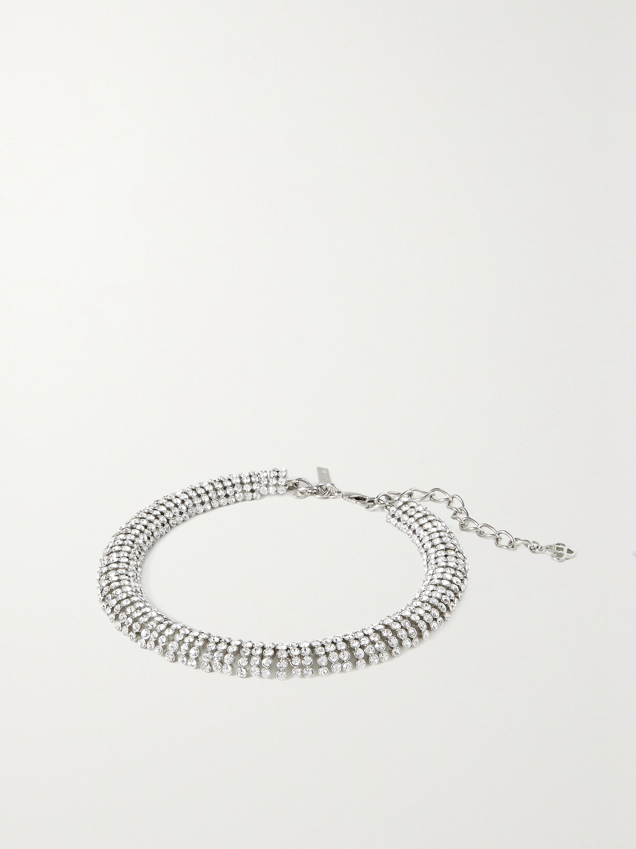 Oscar de la Renta - Disco Silver-tone Crystal Necklace - one size