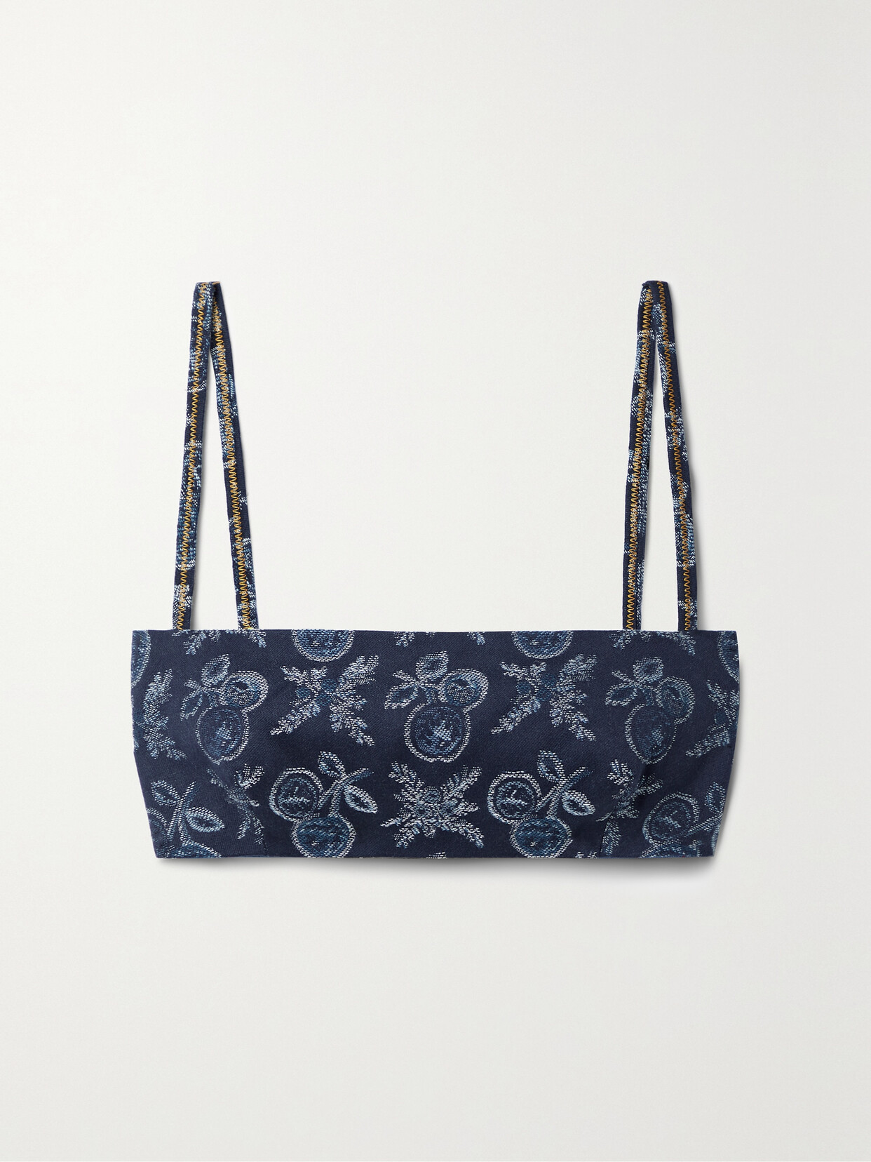 Etro - Cotton-blend Jacquard Bra Top - Blue