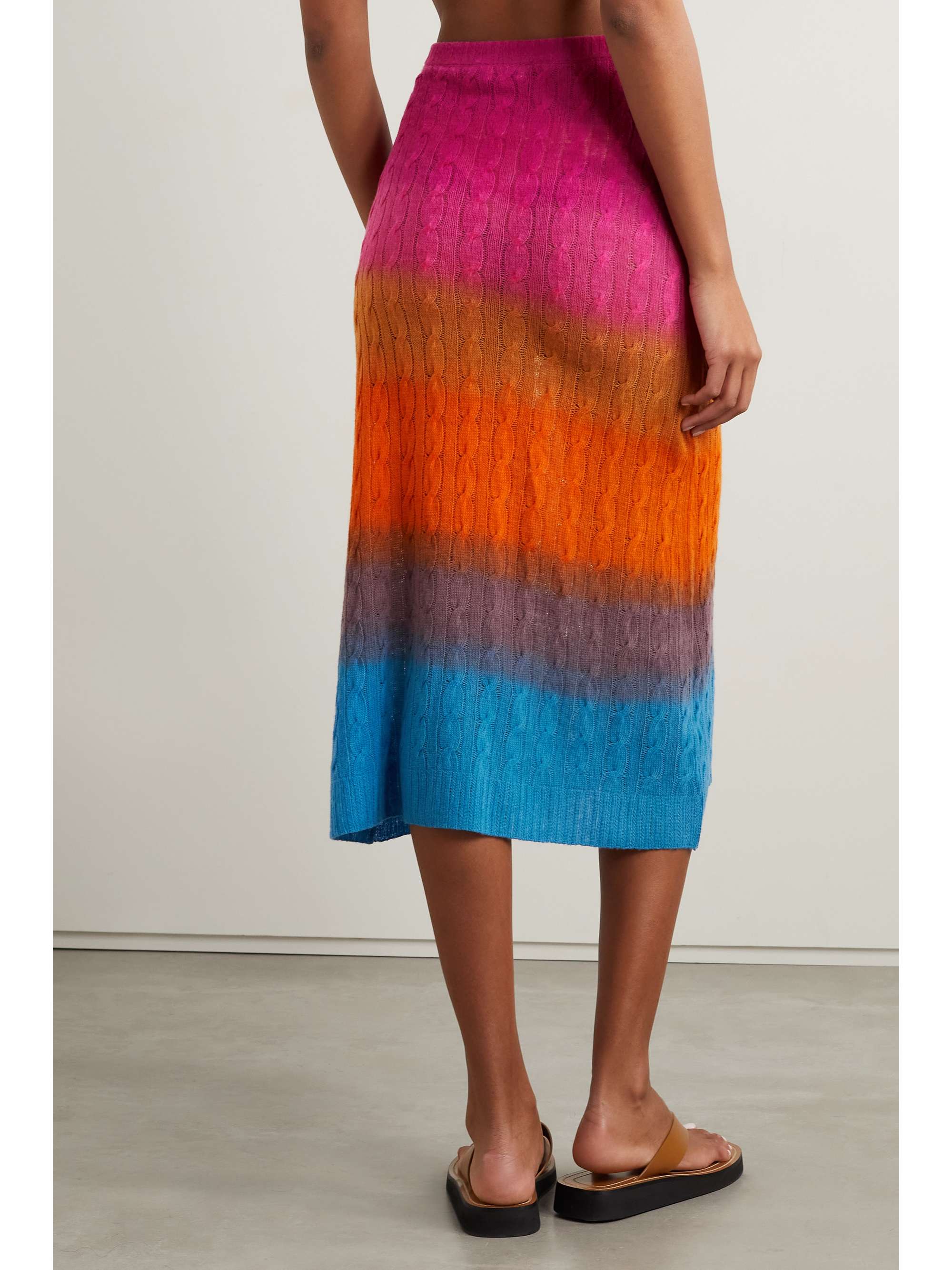 ETRO Striped cable-knit wool midi skirt