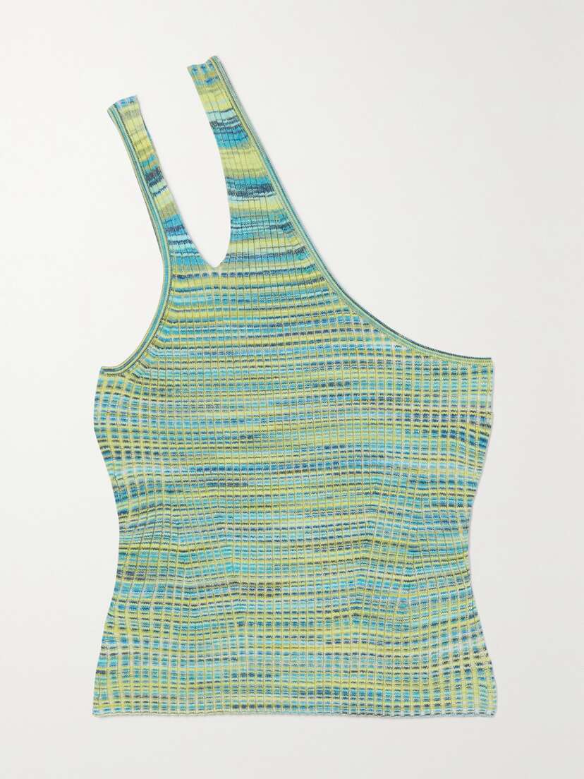 Simkhai Selby One-shoulder Cutout Cotton-blend Tank - - x large