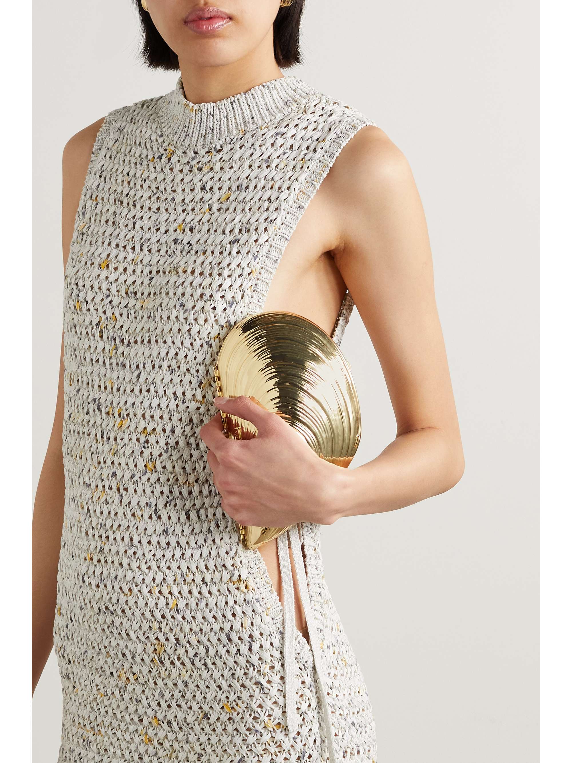 SIMKHAI Bridget gold-tone clutch