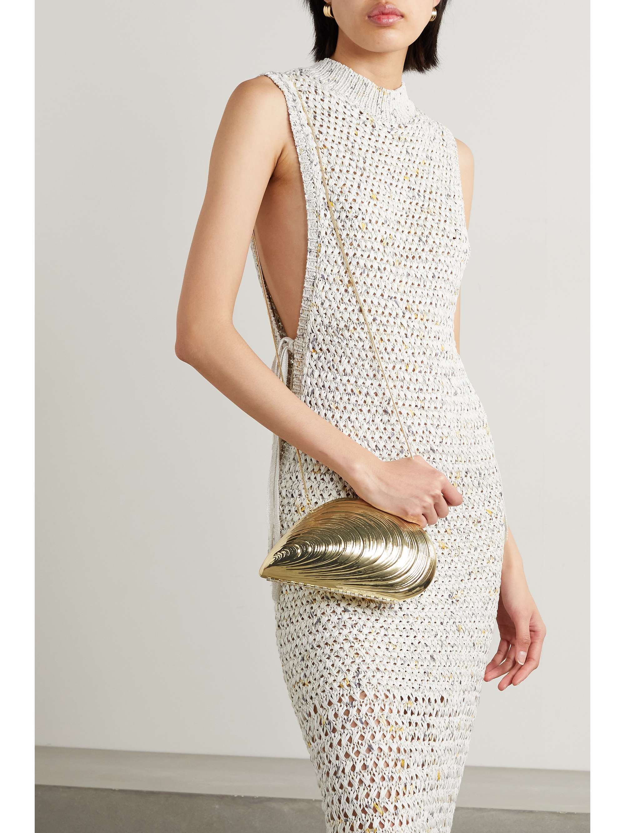 SIMKHAI Bridget gold-tone clutch