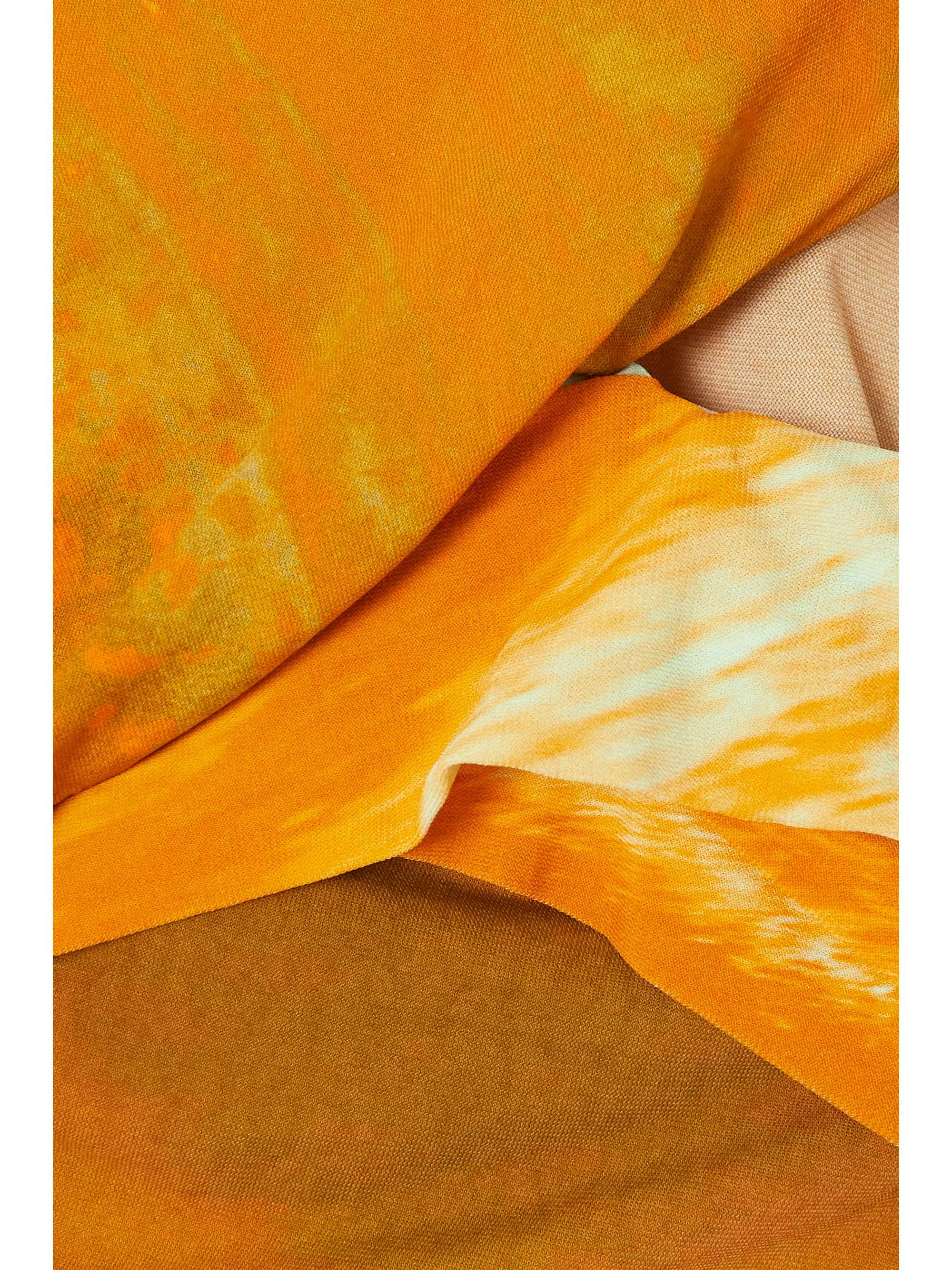 SIMKHAI Terra asymmetric draped printed jersey top NETAPORTER