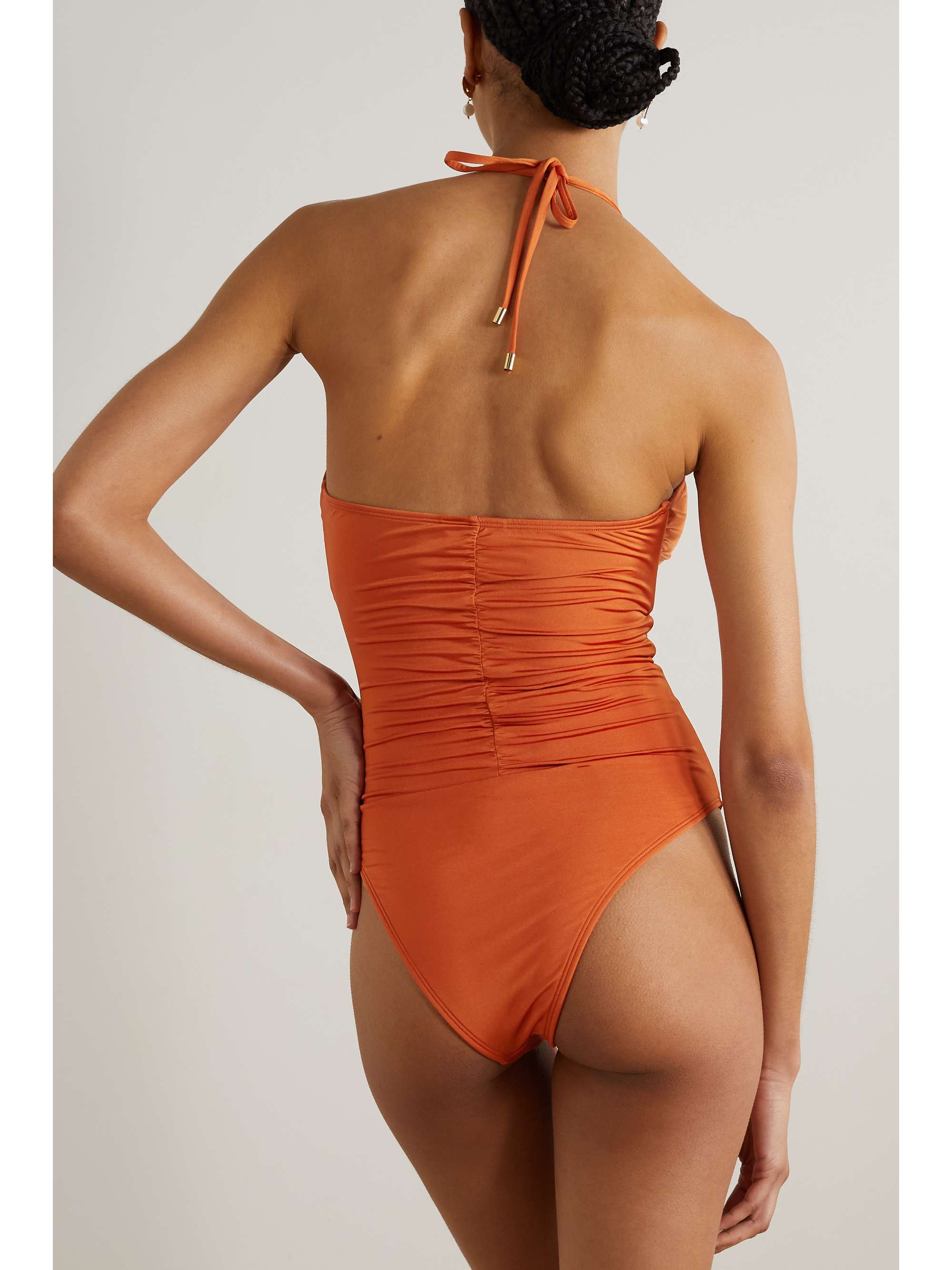 PEONY + NET SUSTAIN Vacation ruched stretch-ECONYL® swimsuit