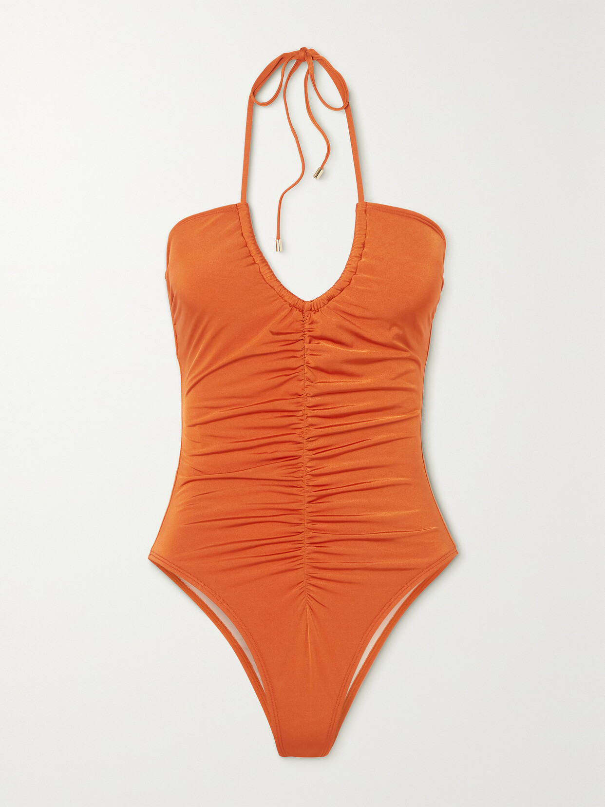 Peony - + Net Sustain Vacation Ruched Stretch-econyl® Swimsuit - Orange