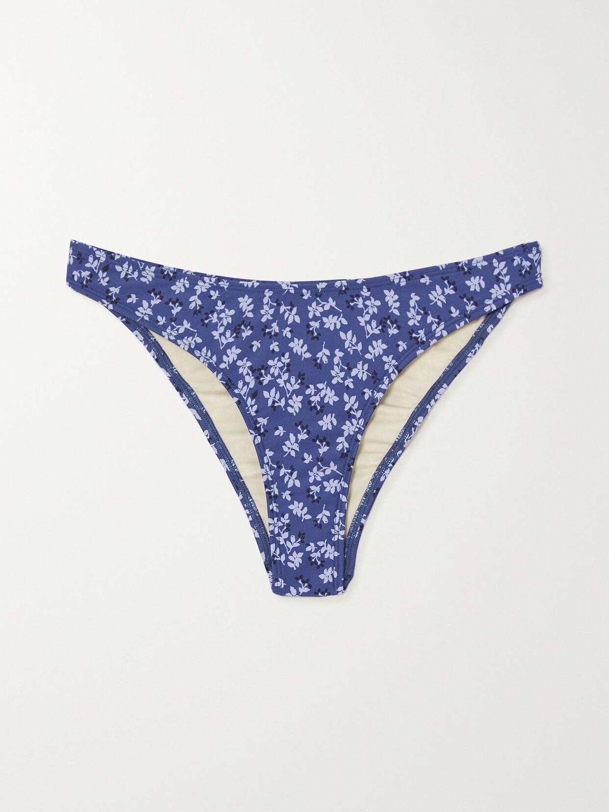 Peony - + Net Sustain Curve Floral-print Stretch-econyl Bikini Briefs - Blue