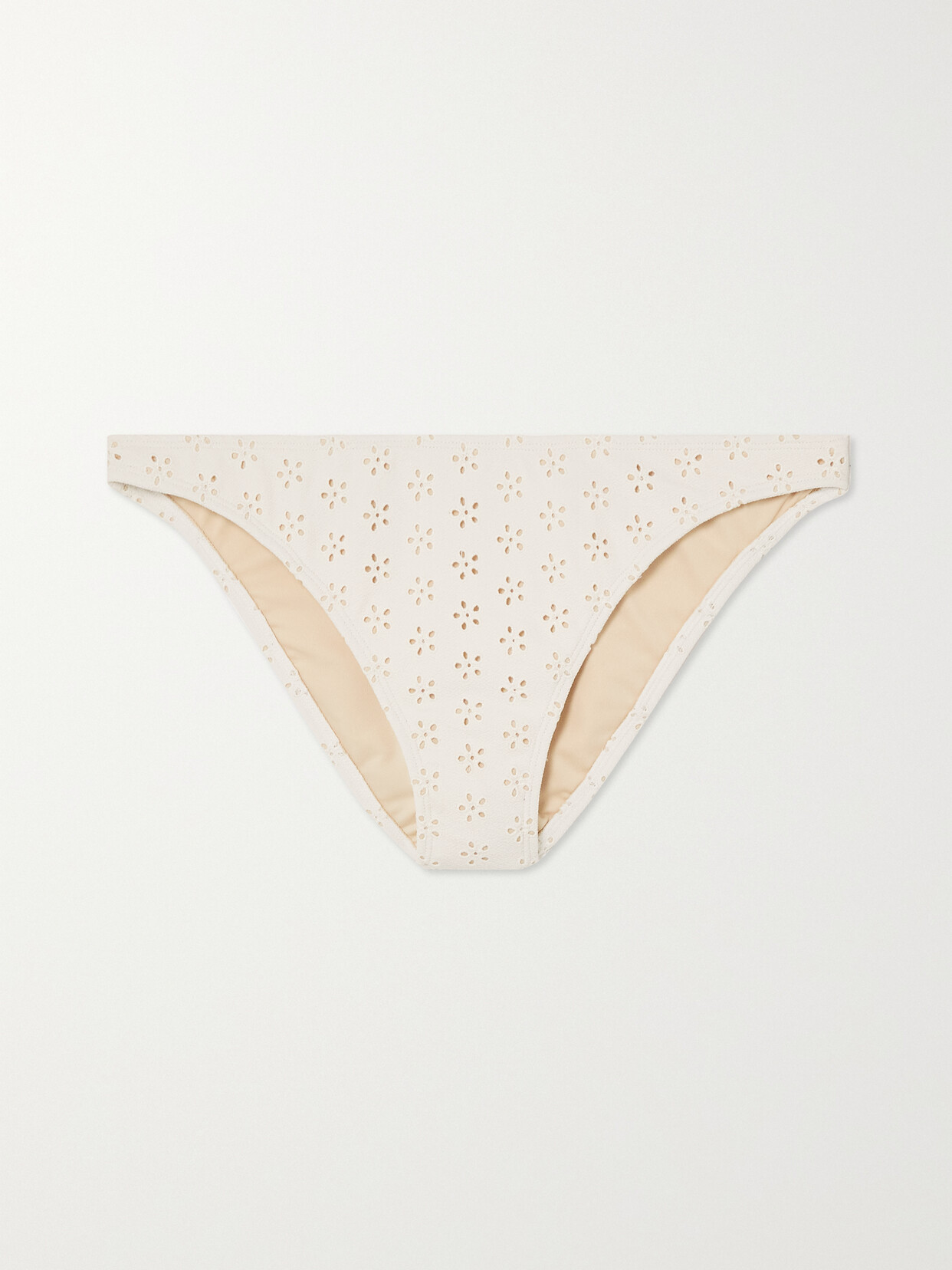 Peony - Recycled-broderie Anglaise Bikini Briefs - White