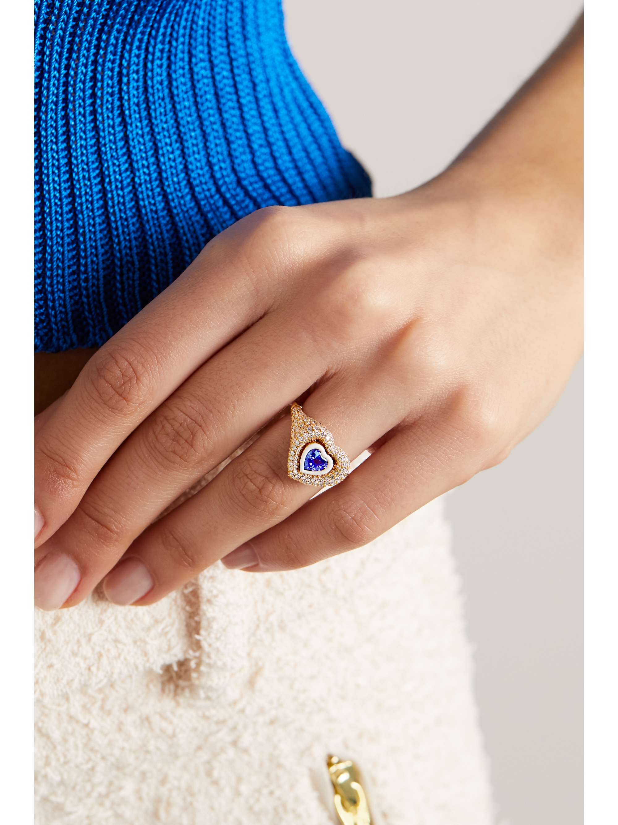 KAMYEN Manaal 2.0 18-karat gold, diamond and tanzanite ring