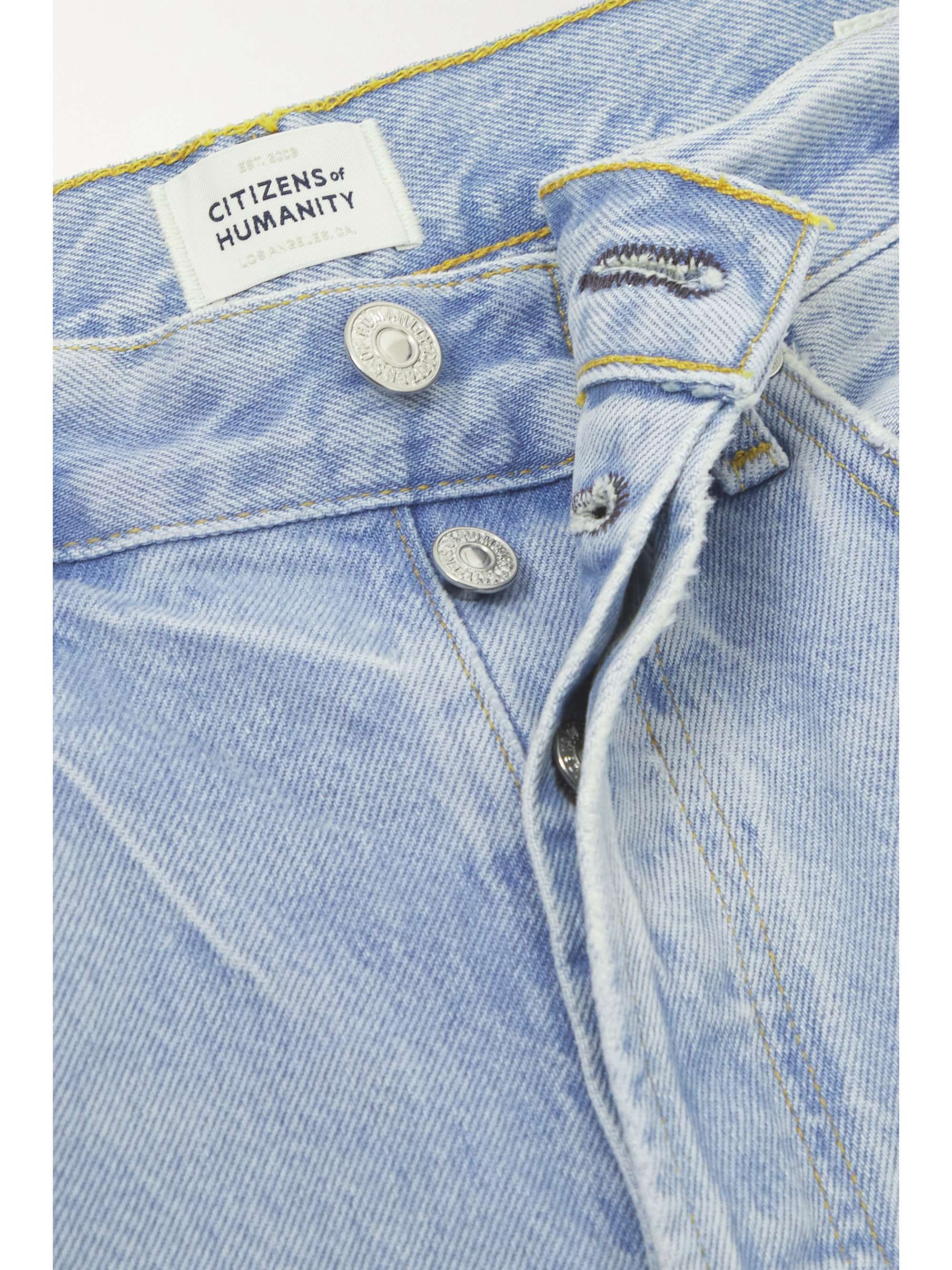 CITIZENS OF HUMANITY + NET SUSTAIN Eva distressed mid-rise straight-leg organic jeans