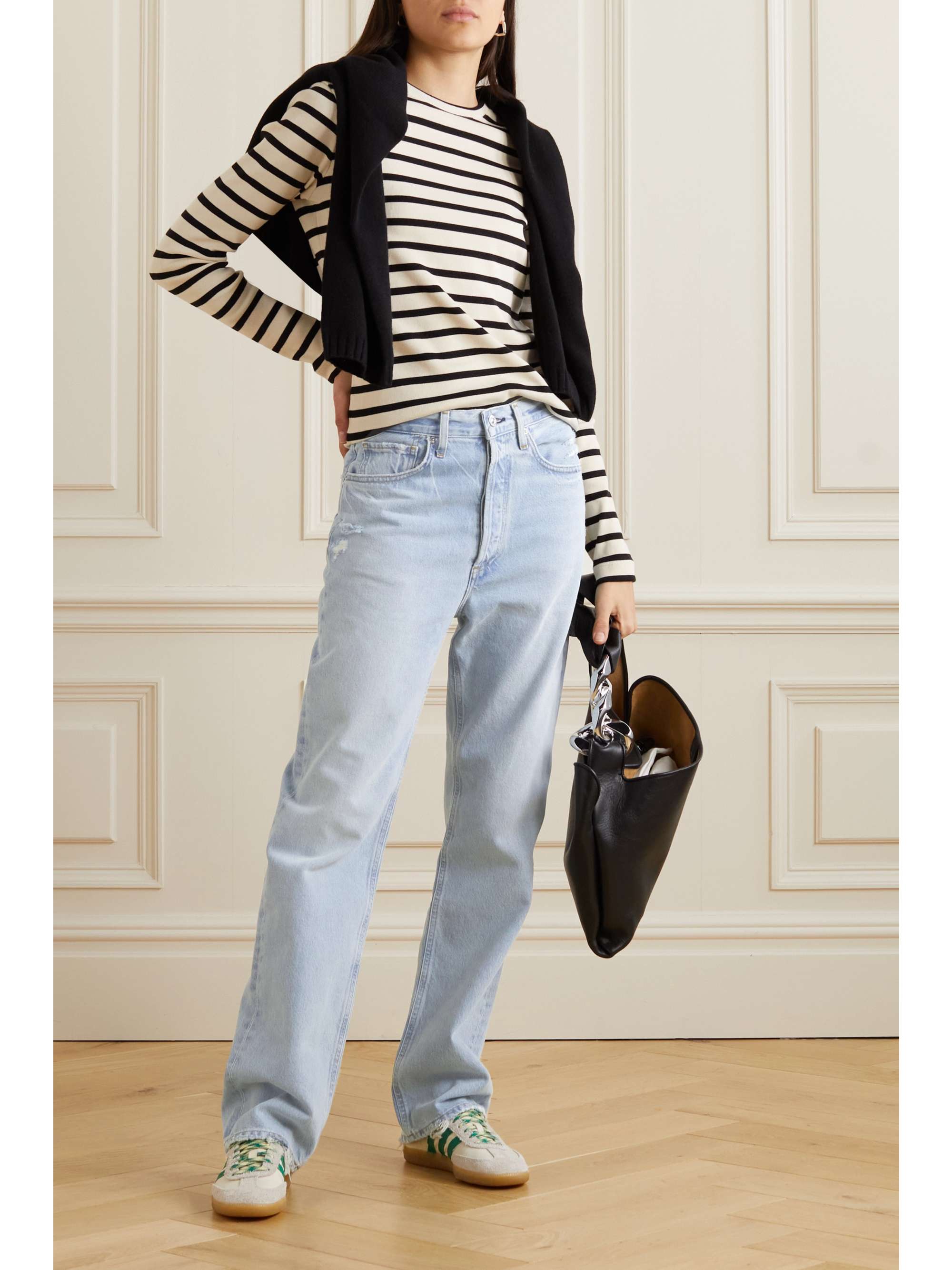 CITIZENS OF HUMANITY + NET SUSTAIN Eva distressed mid-rise straight-leg organic jeans