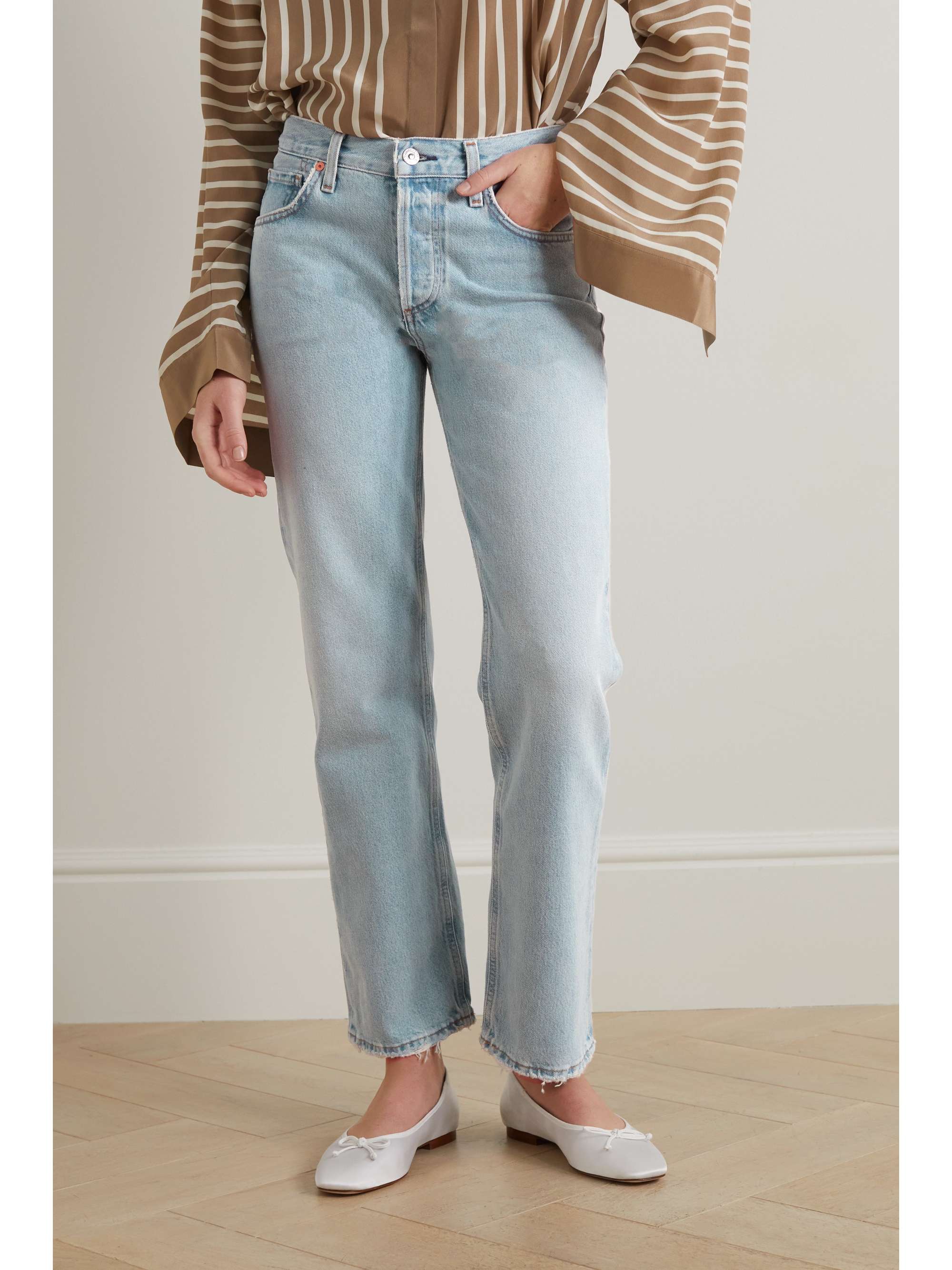 CITIZENS OF HUMANITY Neve distressed organic straight-leg jeans