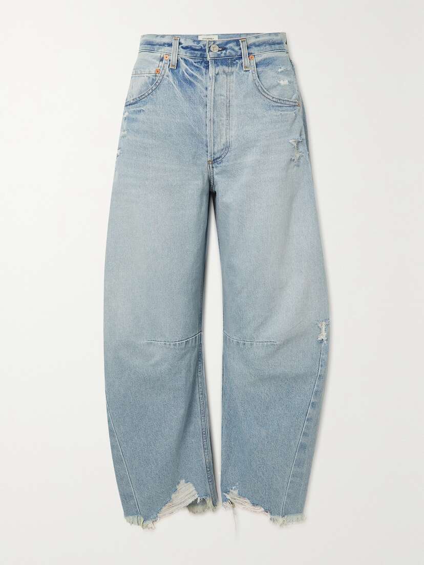 Citizens of Humanity Horseshoe Distressed High-rise Tapered Jeans