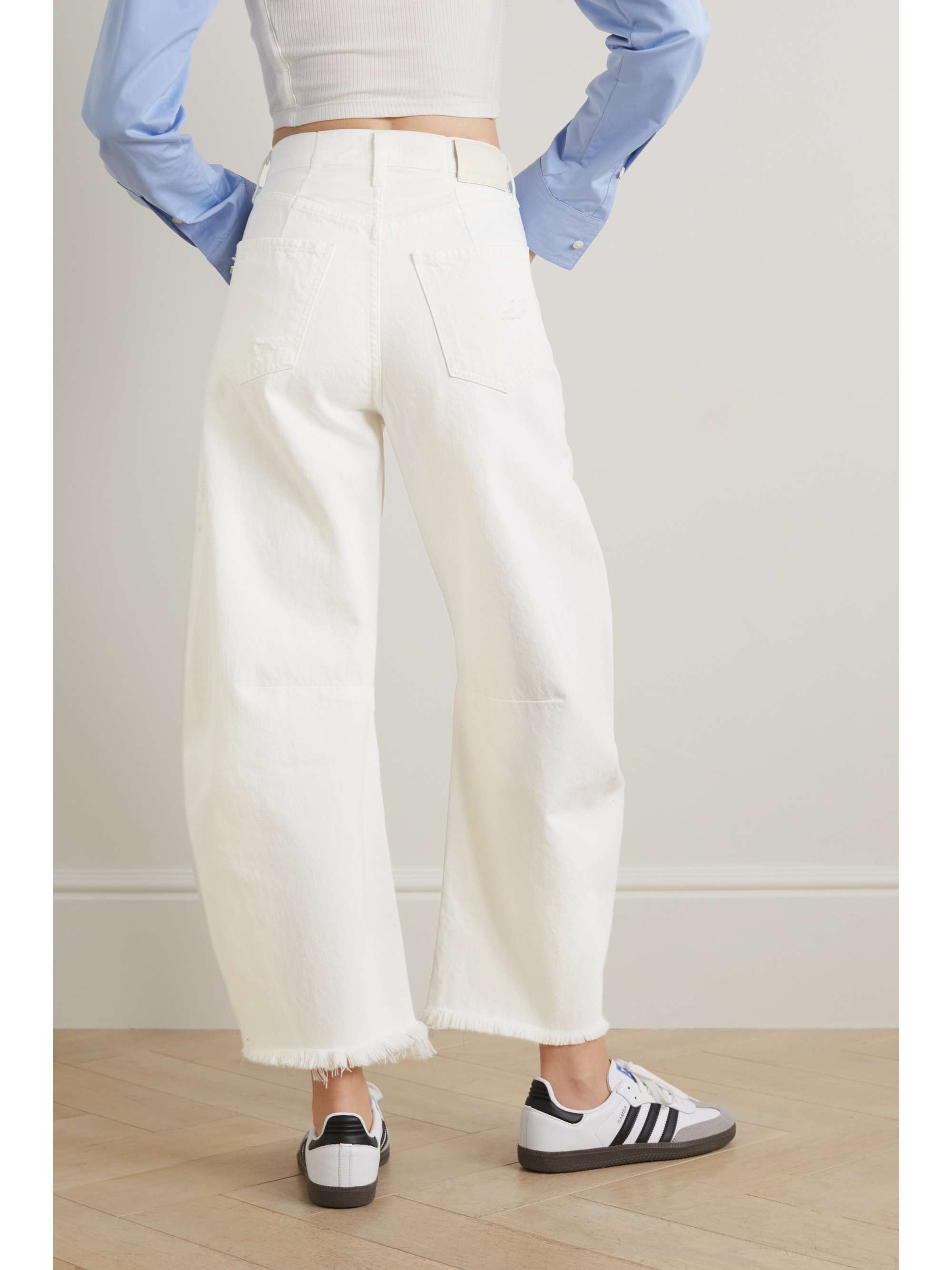 CITIZENS OF HUMANITY Horseshoe frayed high-rise wide-leg jeans
