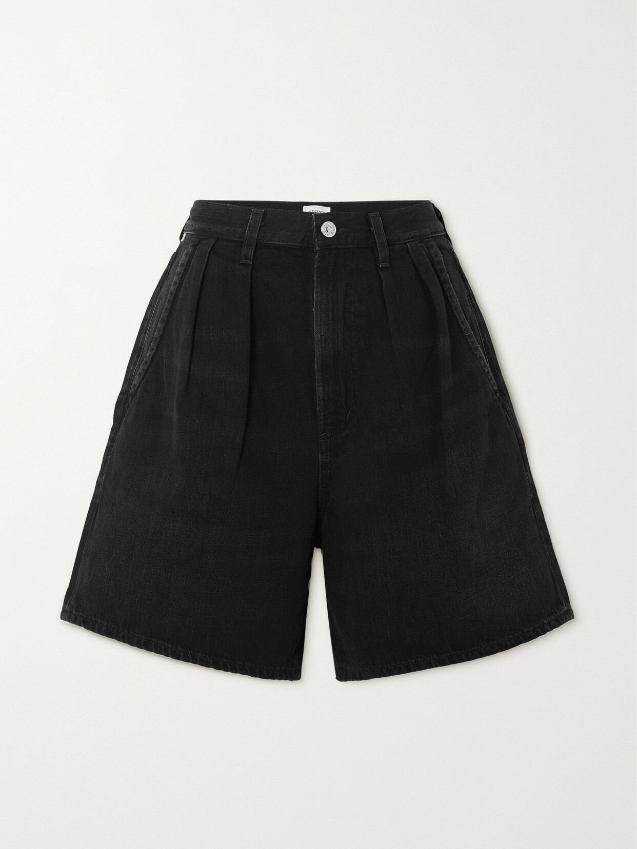 Citizens of Humanity - Maritzy Pleated Denim Shorts - Black