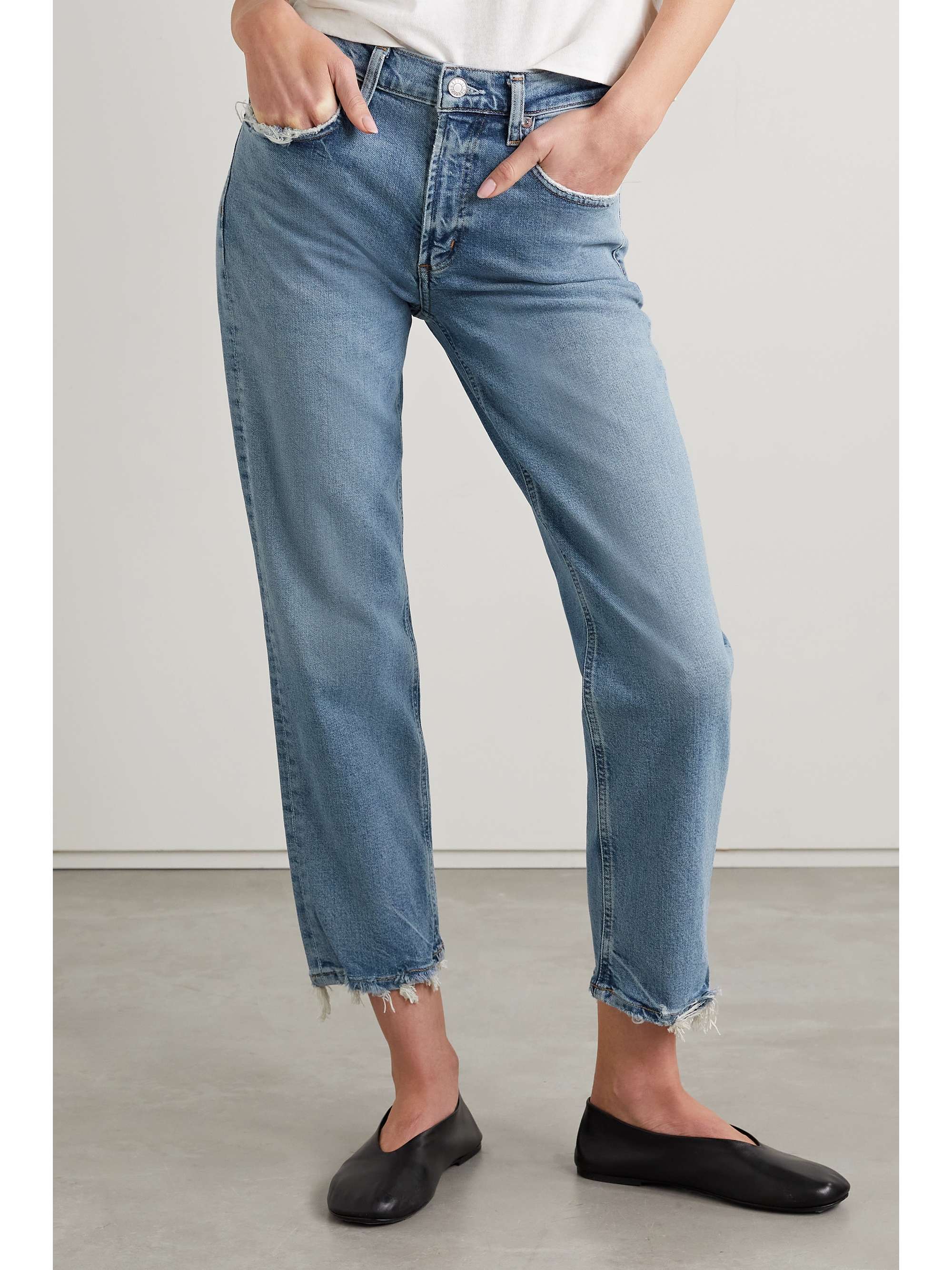 Mid denim Kye distressed highrise straightleg jeans AGOLDE NETA