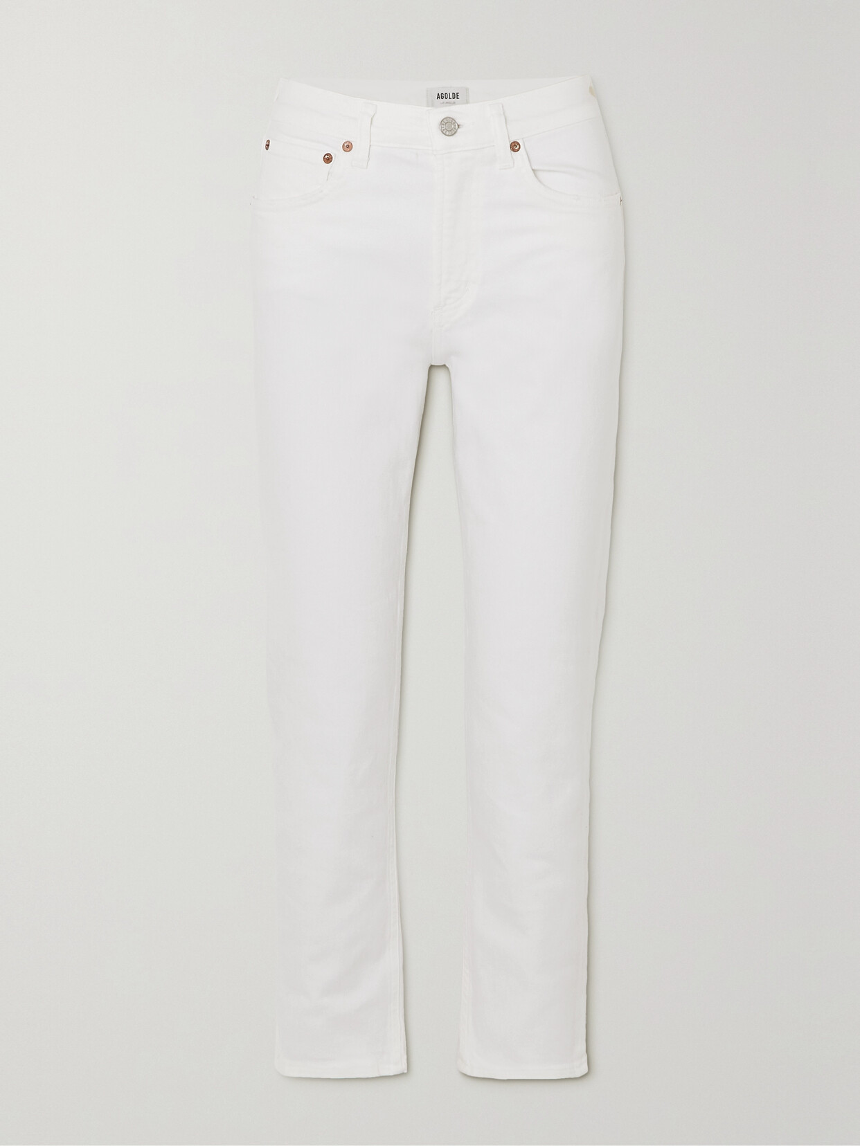 AGOLDE - + Net Sustain Kye Cropped High-rise Straight-leg Jeans - White