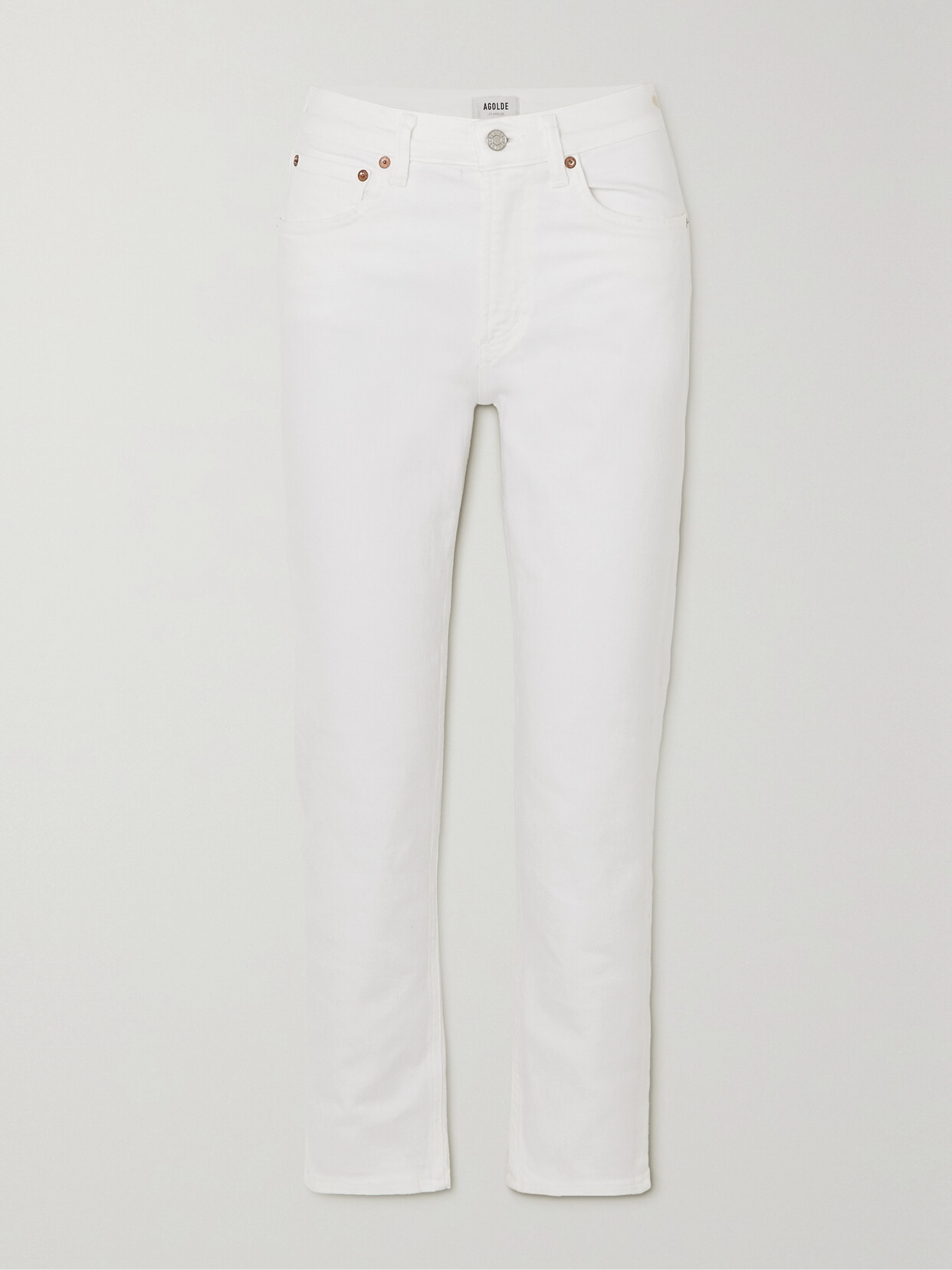 AGOLDE - + Net Sustain Kye Cropped High-rise Straight-leg Jeans - White