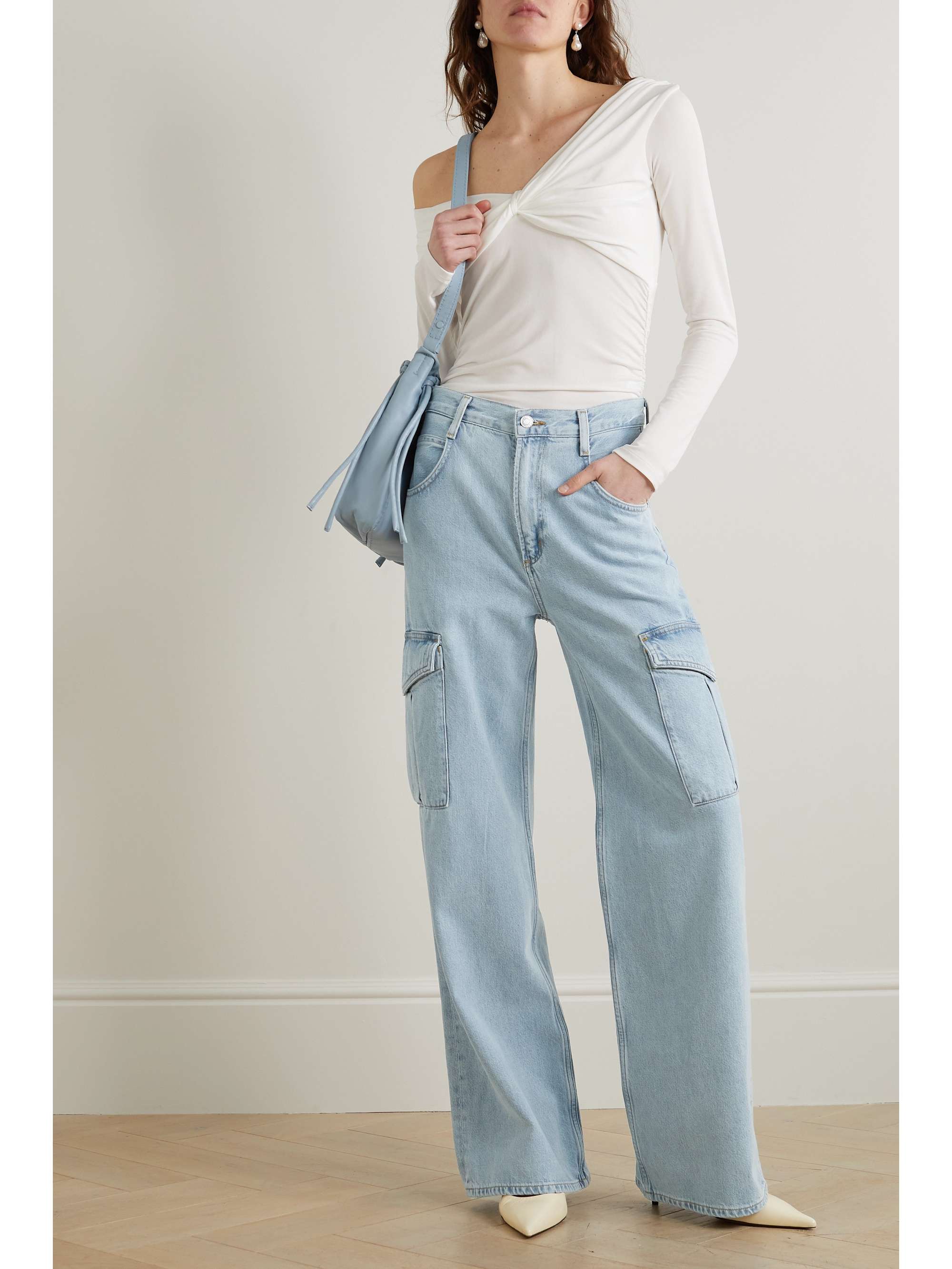 Loose Fit Wide Leg Cargo Jeans - Denim blue - Kids