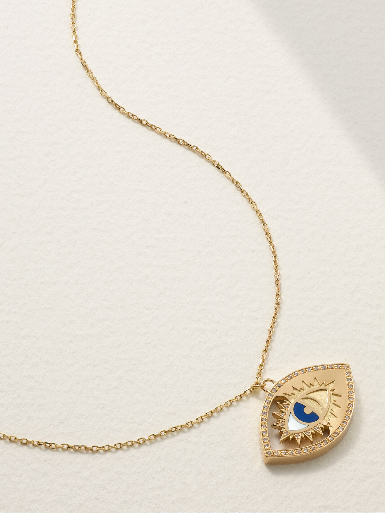 L'atelier Nawbar Eye On Biladi 18-karat Gold, Lapis Lazuli And Diamond Necklace