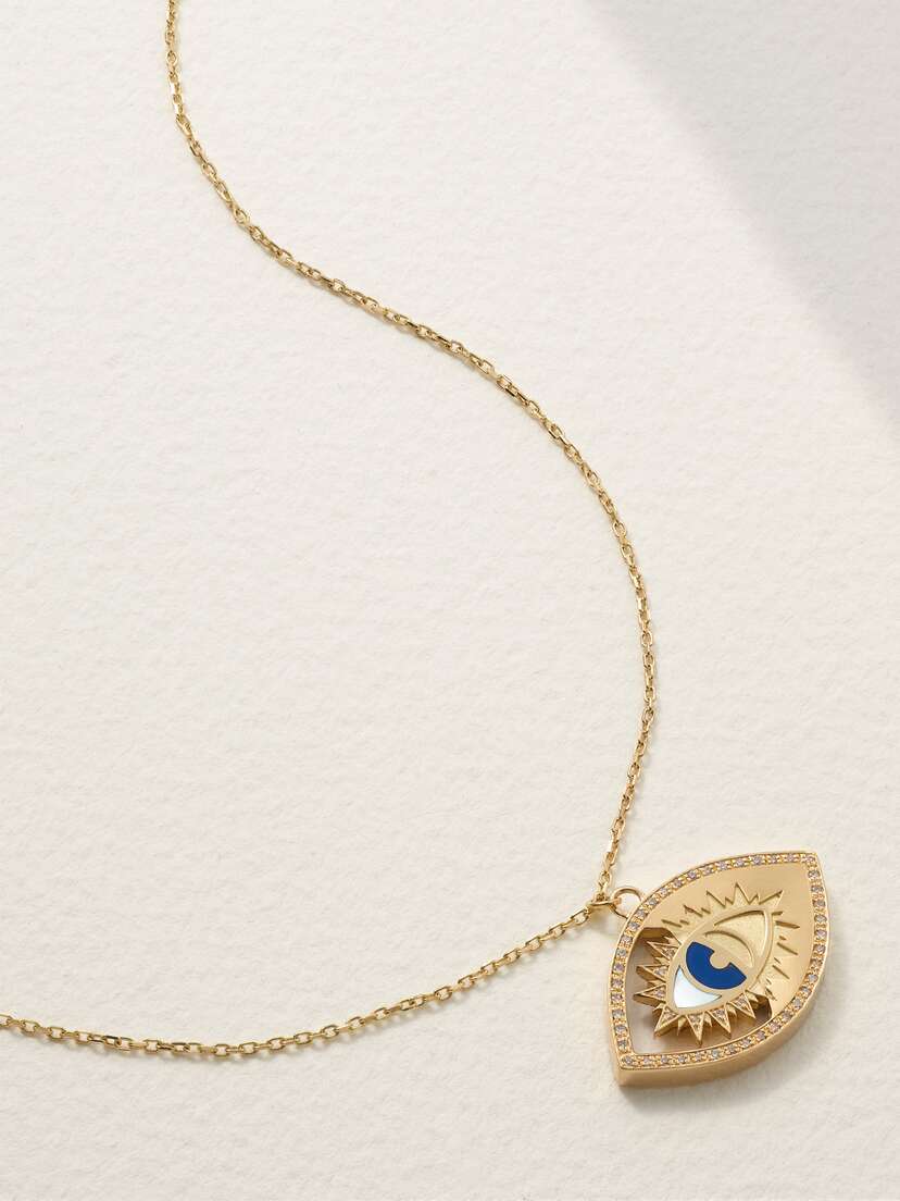 L’Atelier Nawbar Eye On Biladi 18-karat Gold, Lapis Lazuli And Diamond Necklace