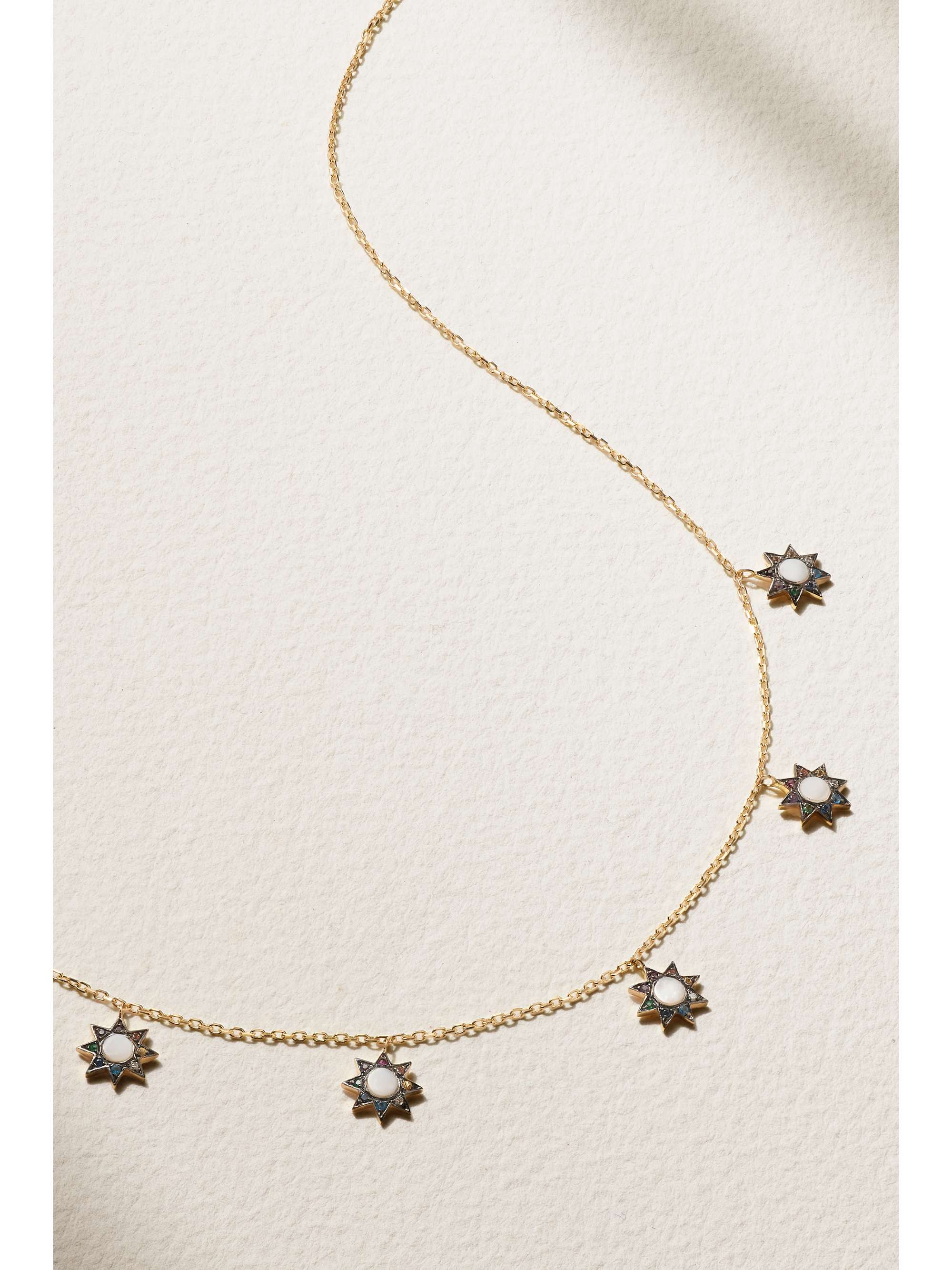 L'ATELIER NAWBAR Cosmic Ibiza mini 18-karat gold, mother-of-pearl and diamond choker