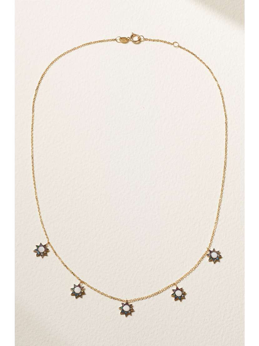 L’Atelier Nawbar Cosmic Ibiza Mini 18-karat Gold, Mother-of-pearl And Diamond Choker