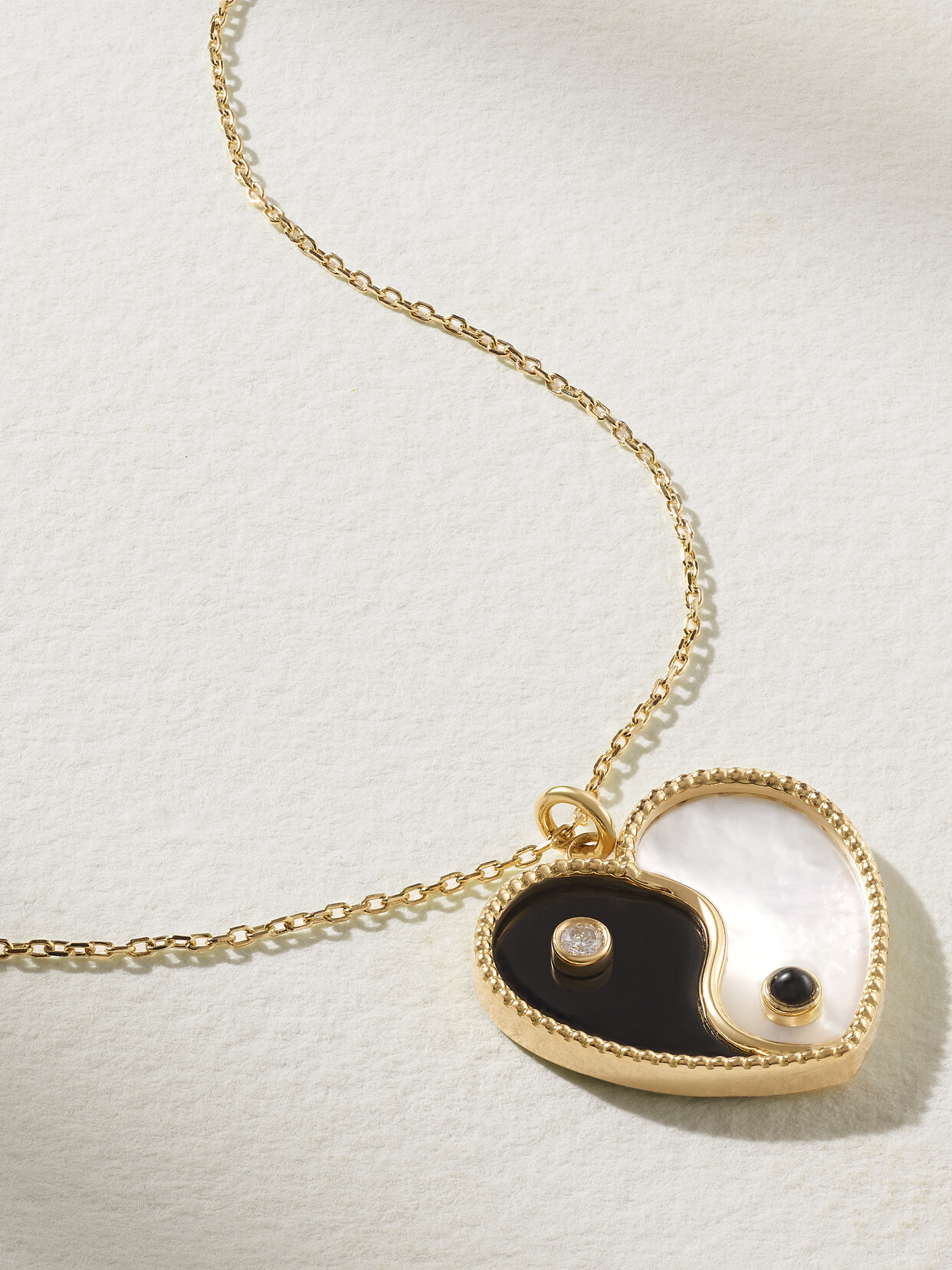 L'atelier Nawbar Yin Yang 18-karat Gold Multi-stone Necklace