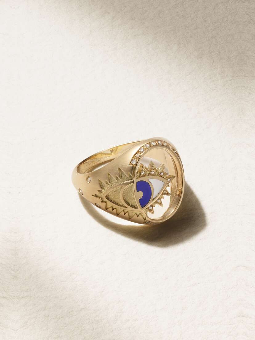 L’Atelier Nawbar Eye On Biladi 18-karat  Multi-stone Pinky Ring