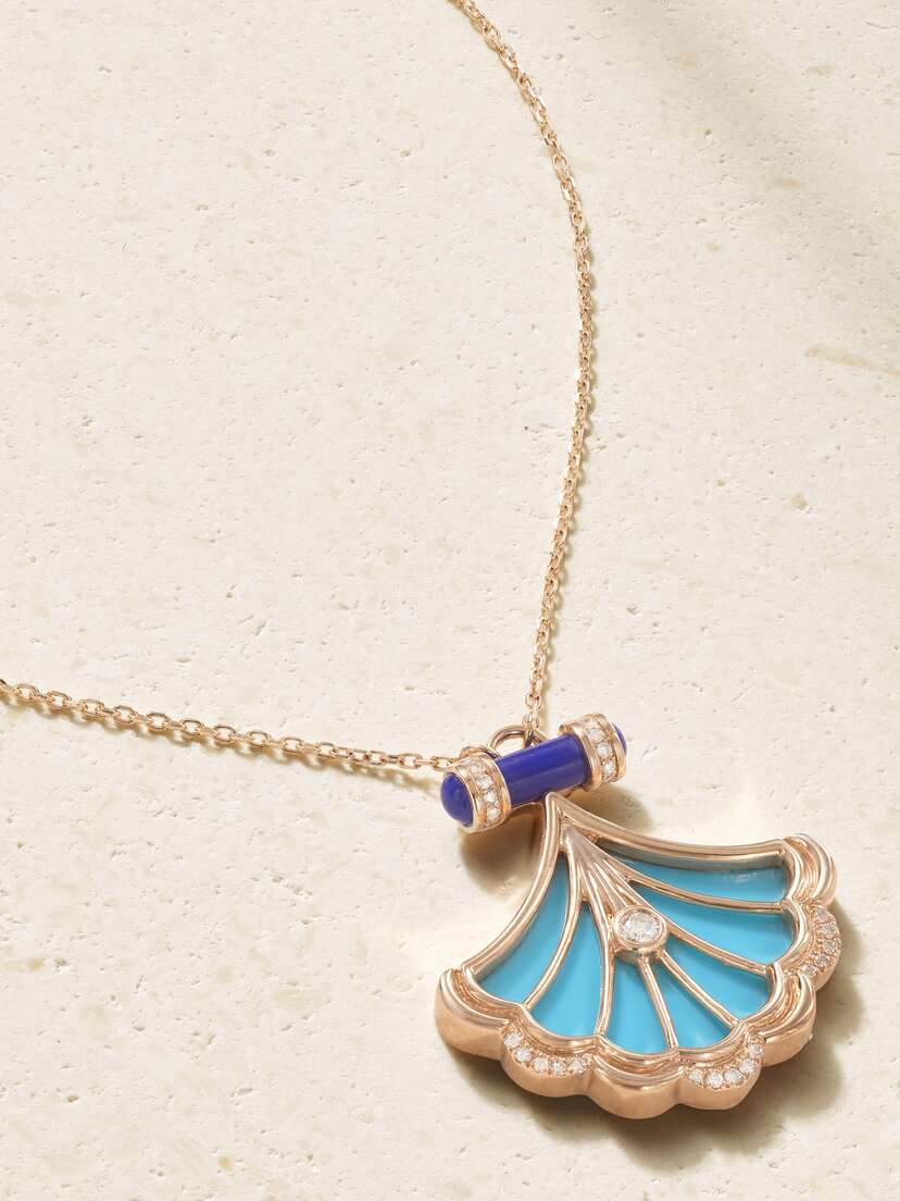 L’Atelier Nawbar Amulets Of Light 18-karat, Multi-stone Necklace