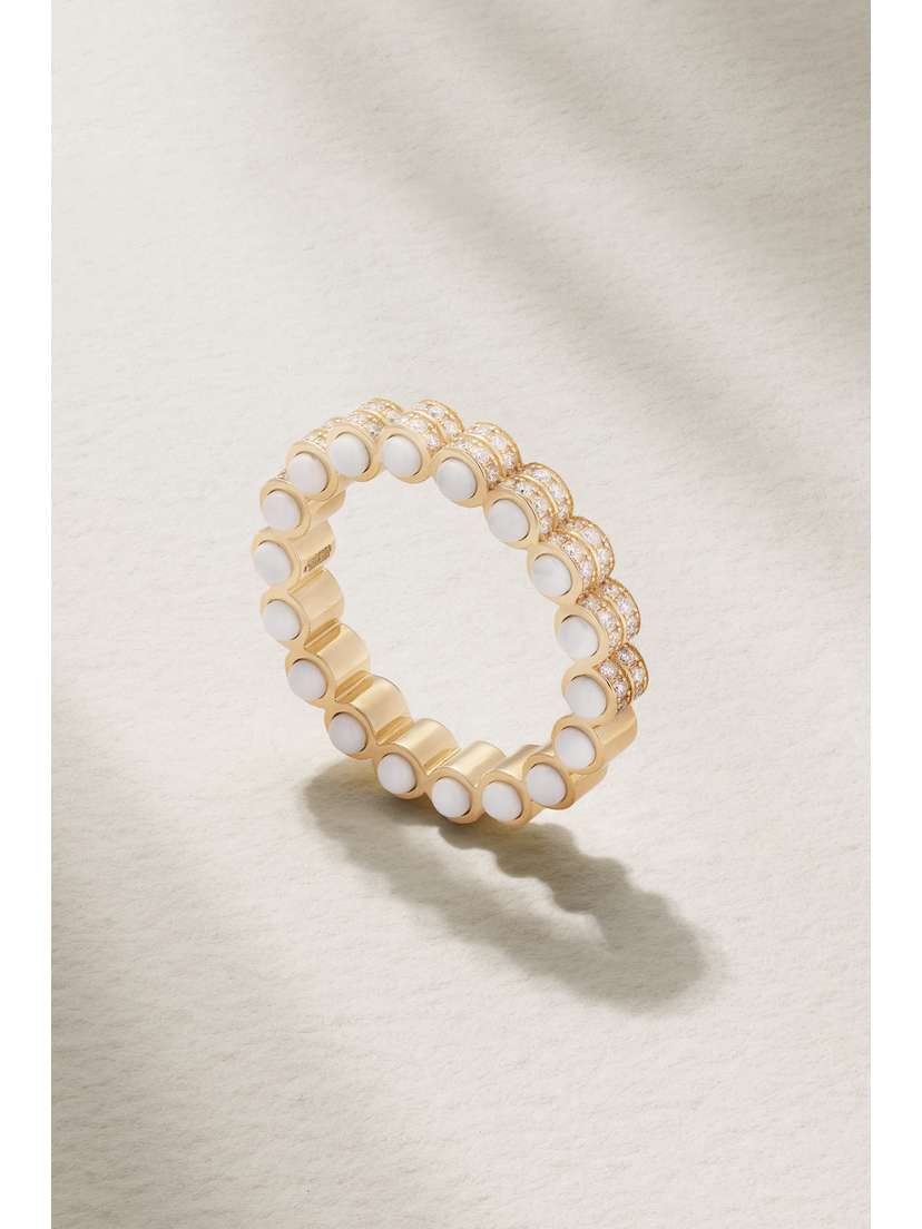 L’Atelier Nawbar The Atom 18-karat Gold, Enamel And Diamond Ring