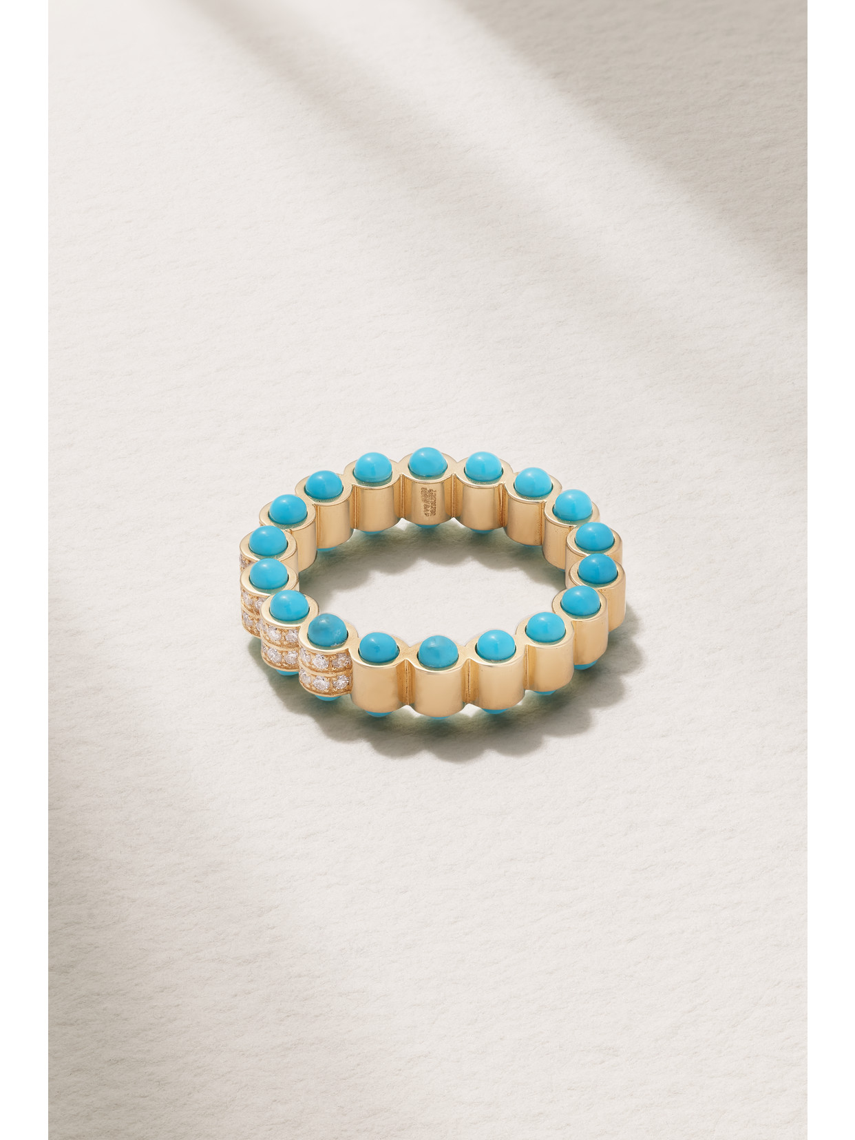 L'atelier Nawbar The Atom 18-karat Gold, Turquoise And Diamond Ring In Gold