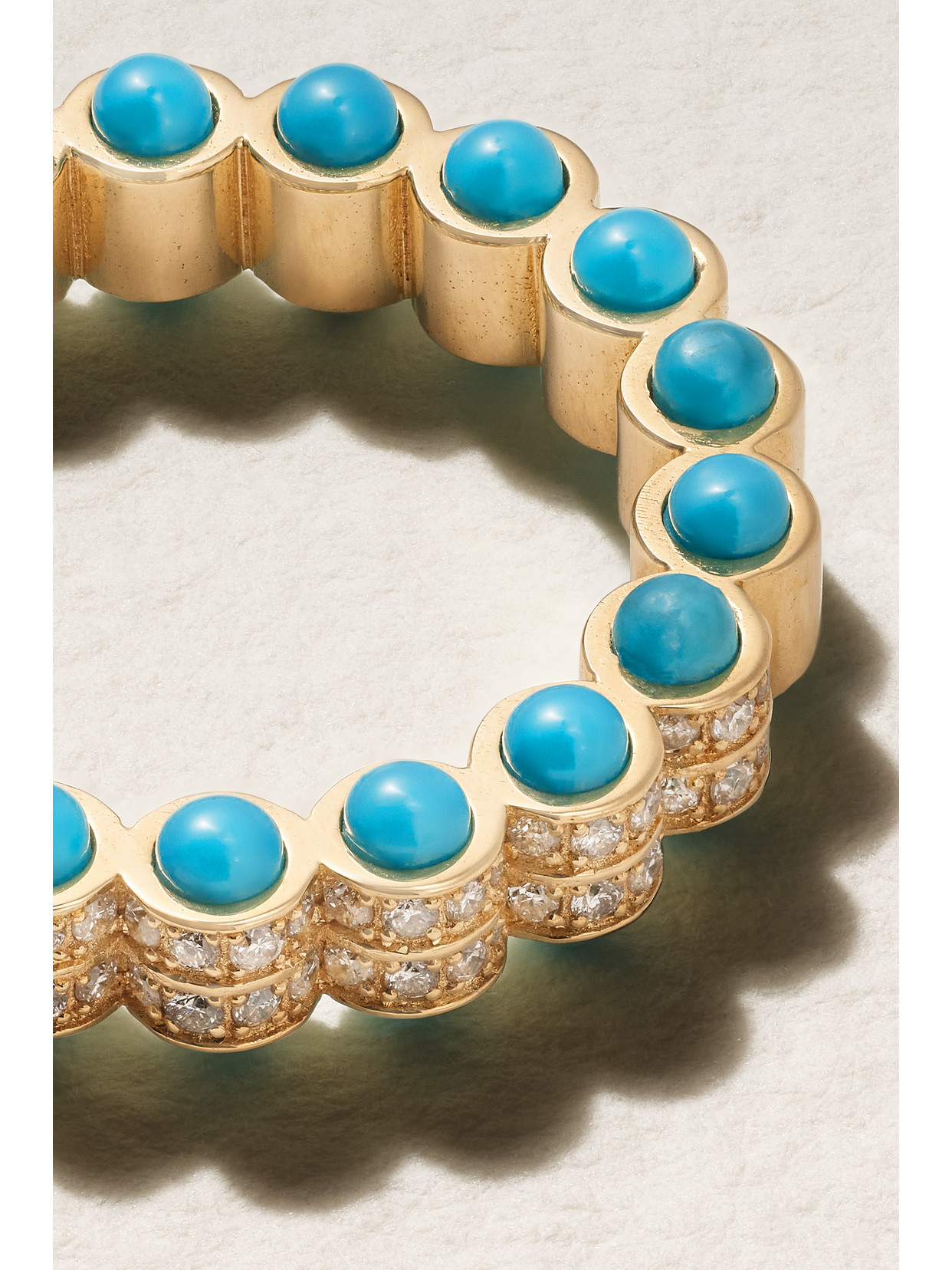 L'atelier Nawbar The Atom 18-karat Gold, Turquoise And Diamond Ring In Gold