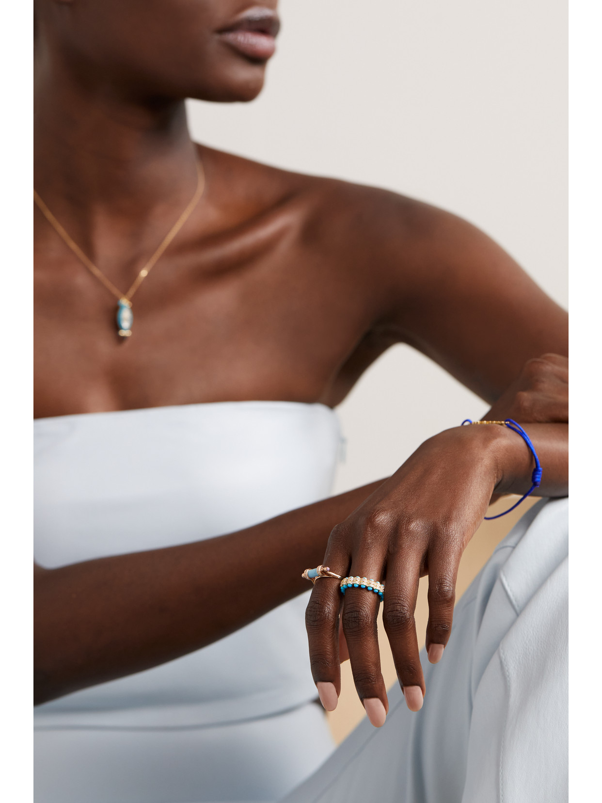 L'atelier Nawbar The Atom 18-karat Gold, Turquoise And Diamond Ring In Gold