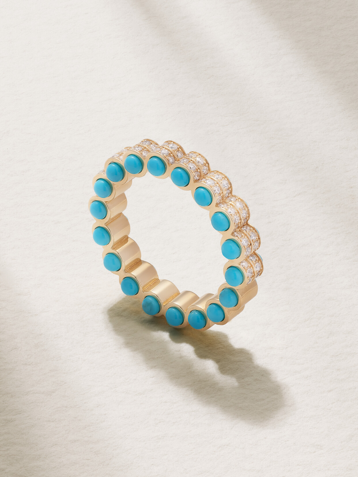 L'Atelier Nawbar - The Atom 18-karat Gold, Turquoise And Diamond Ring - 6