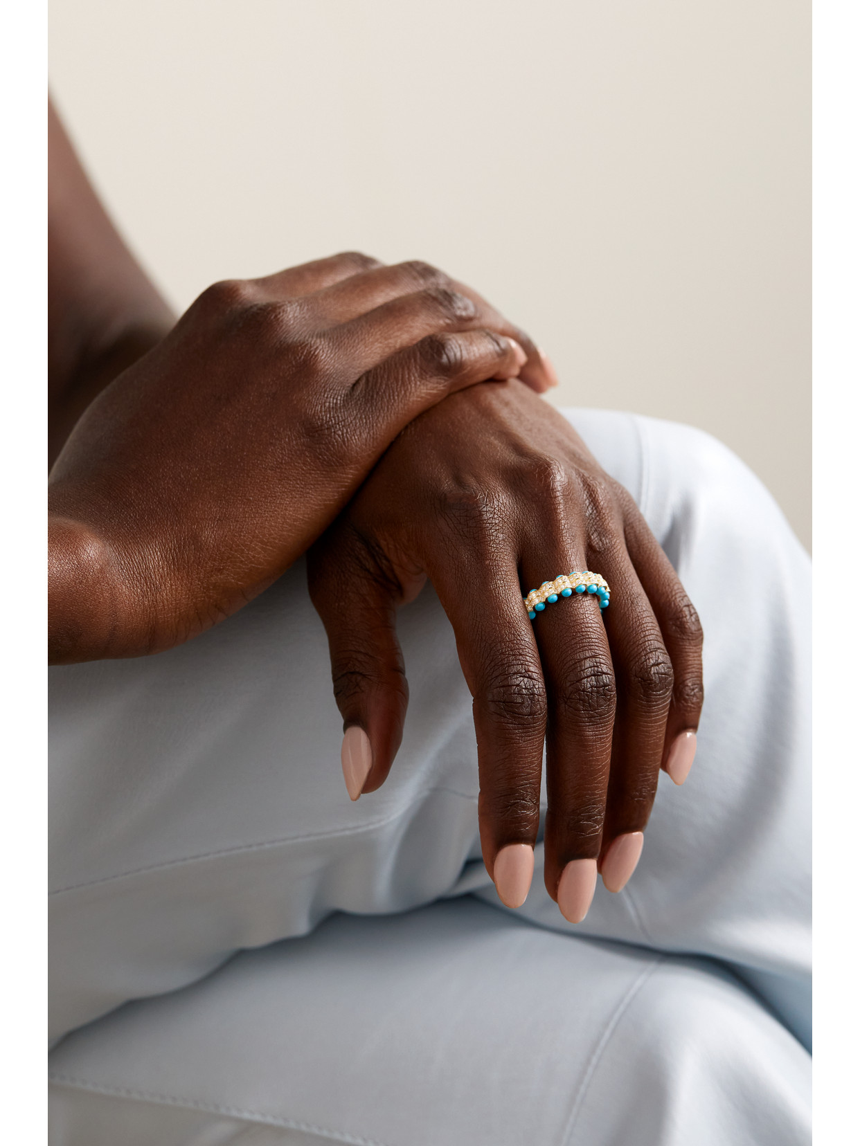 L'atelier Nawbar The Atom 18-karat Gold, Turquoise And Diamond Ring In Gold