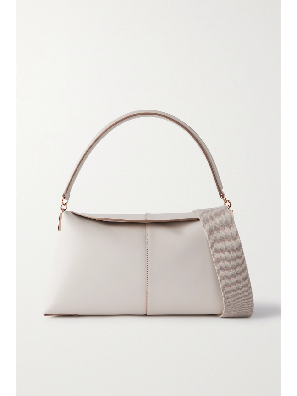 Tod's - T Timeless Embellished Leather Shoulder Bag - Off-white