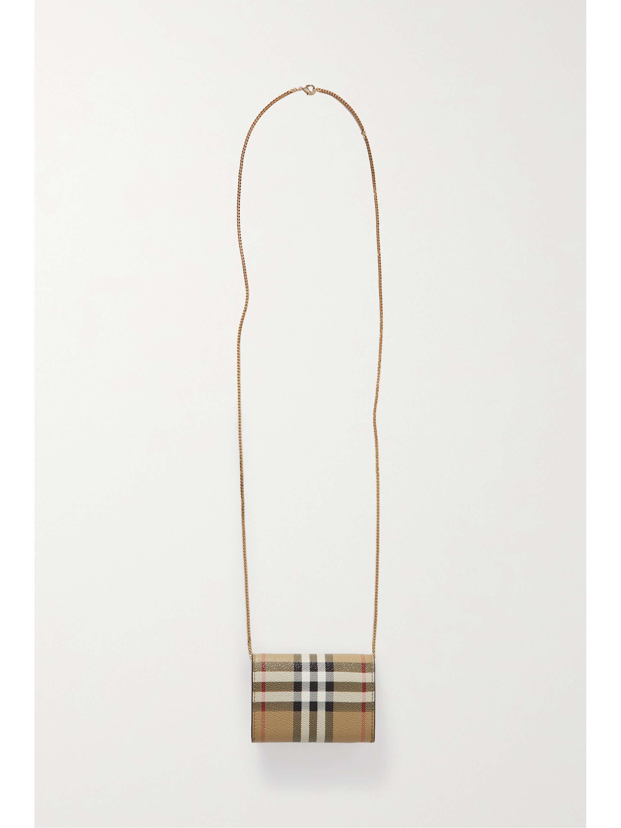 BURBERRY Mini checked faux leather shoulder bag