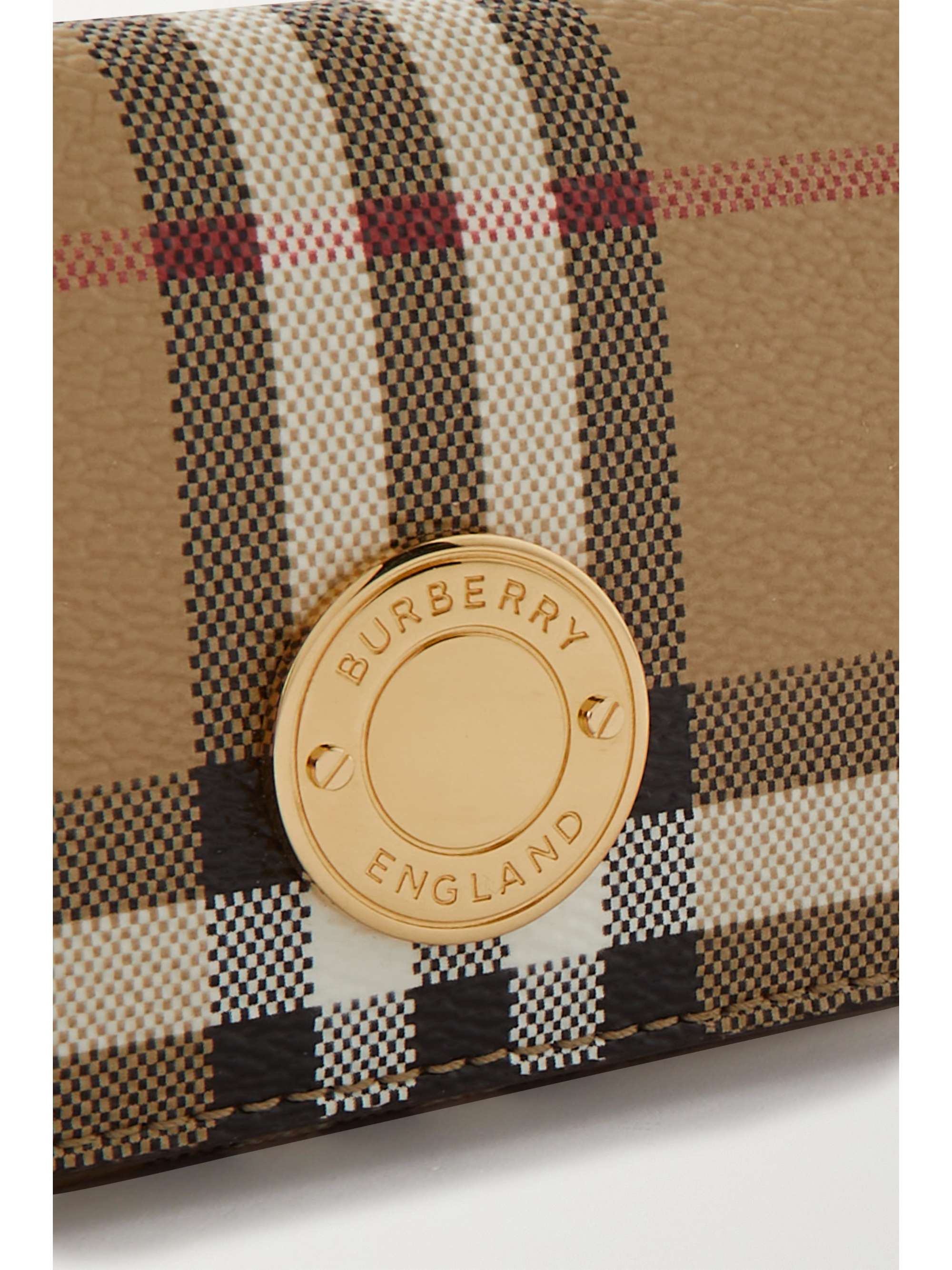 BURBERRY Mini checked faux leather shoulder bag