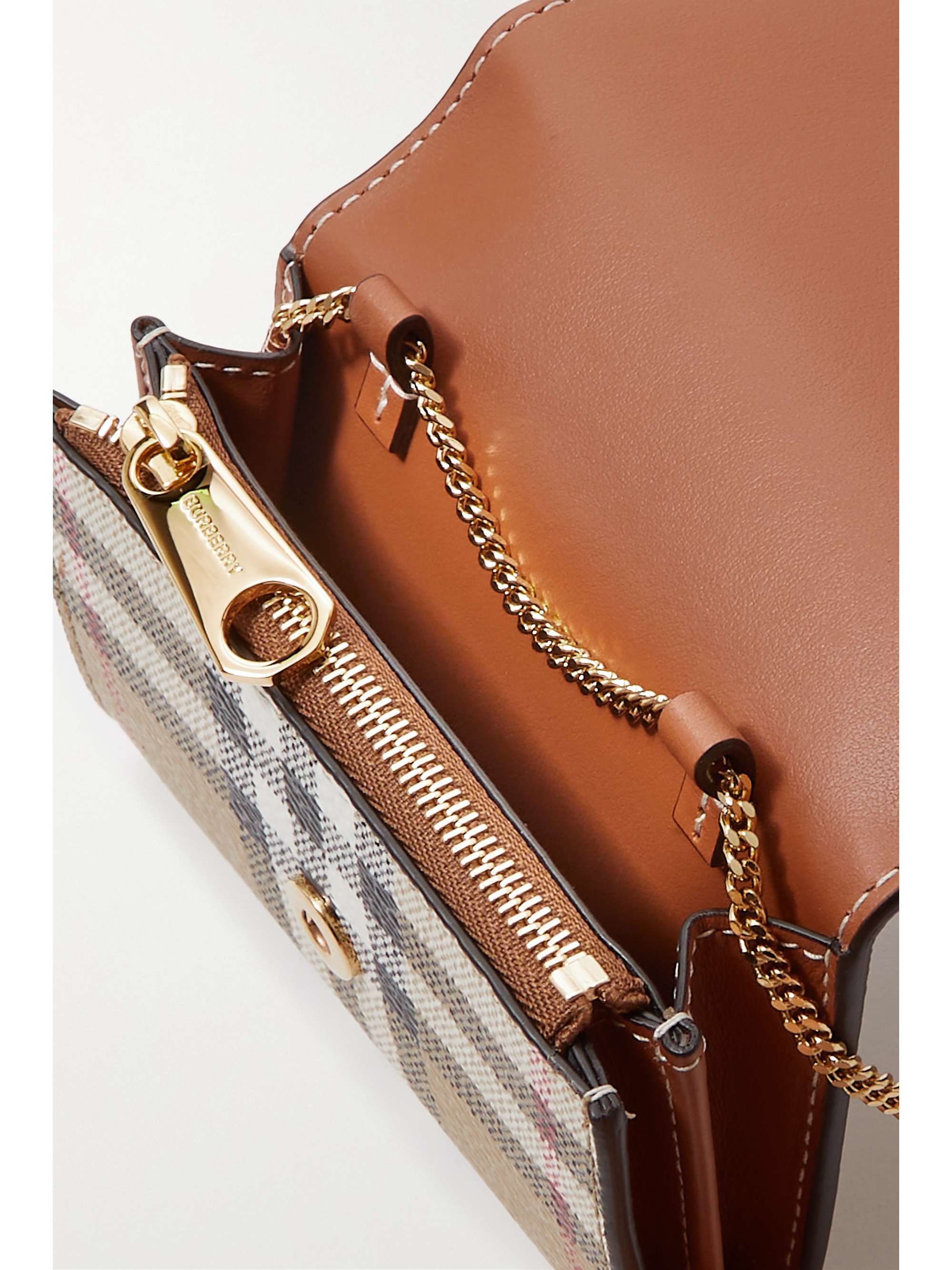 BURBERRY Mini checked faux leather shoulder bag