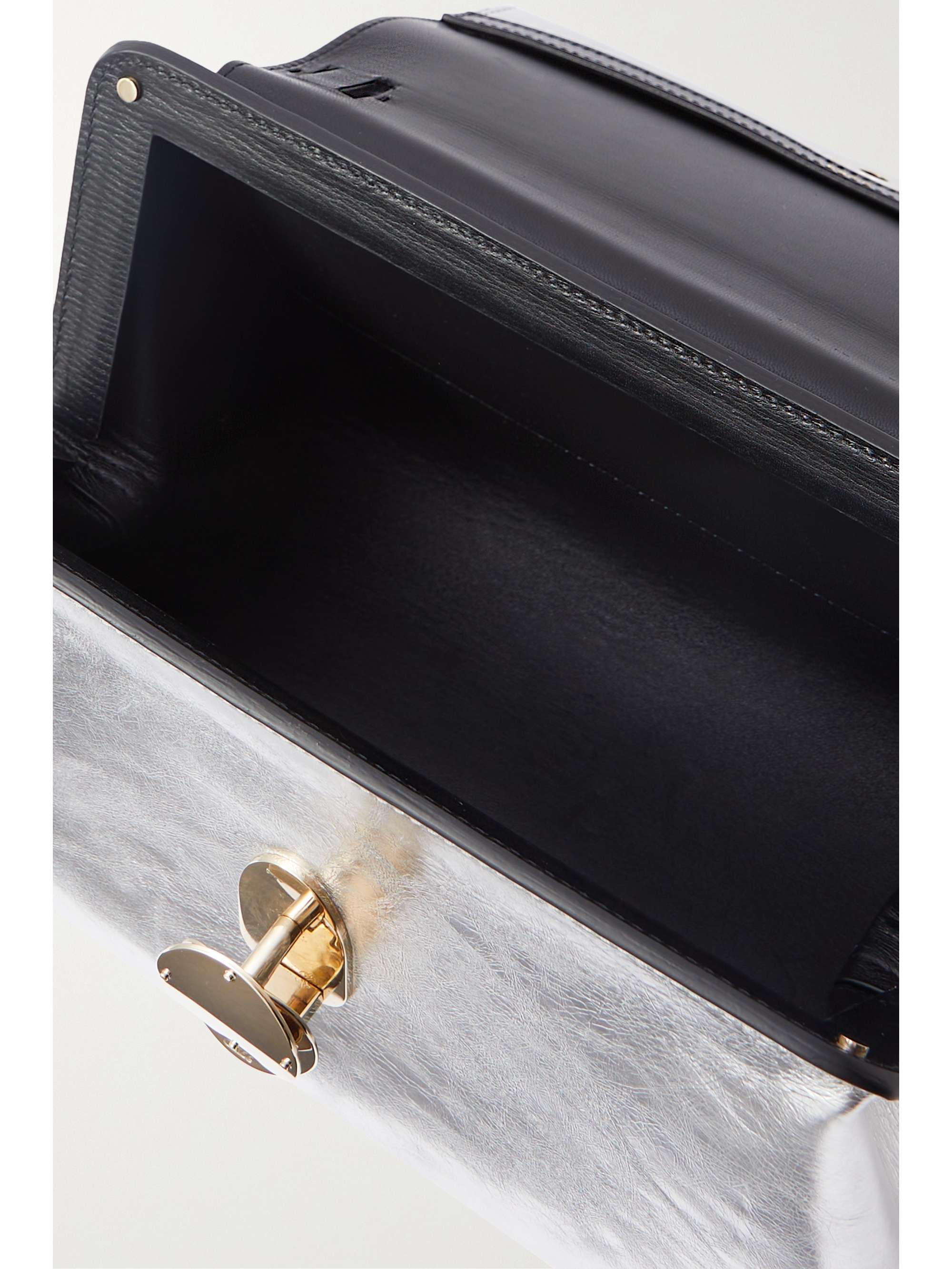 CHLOÉ + NET SUSTAIN Penelope metallic crinkled-leather clutch
