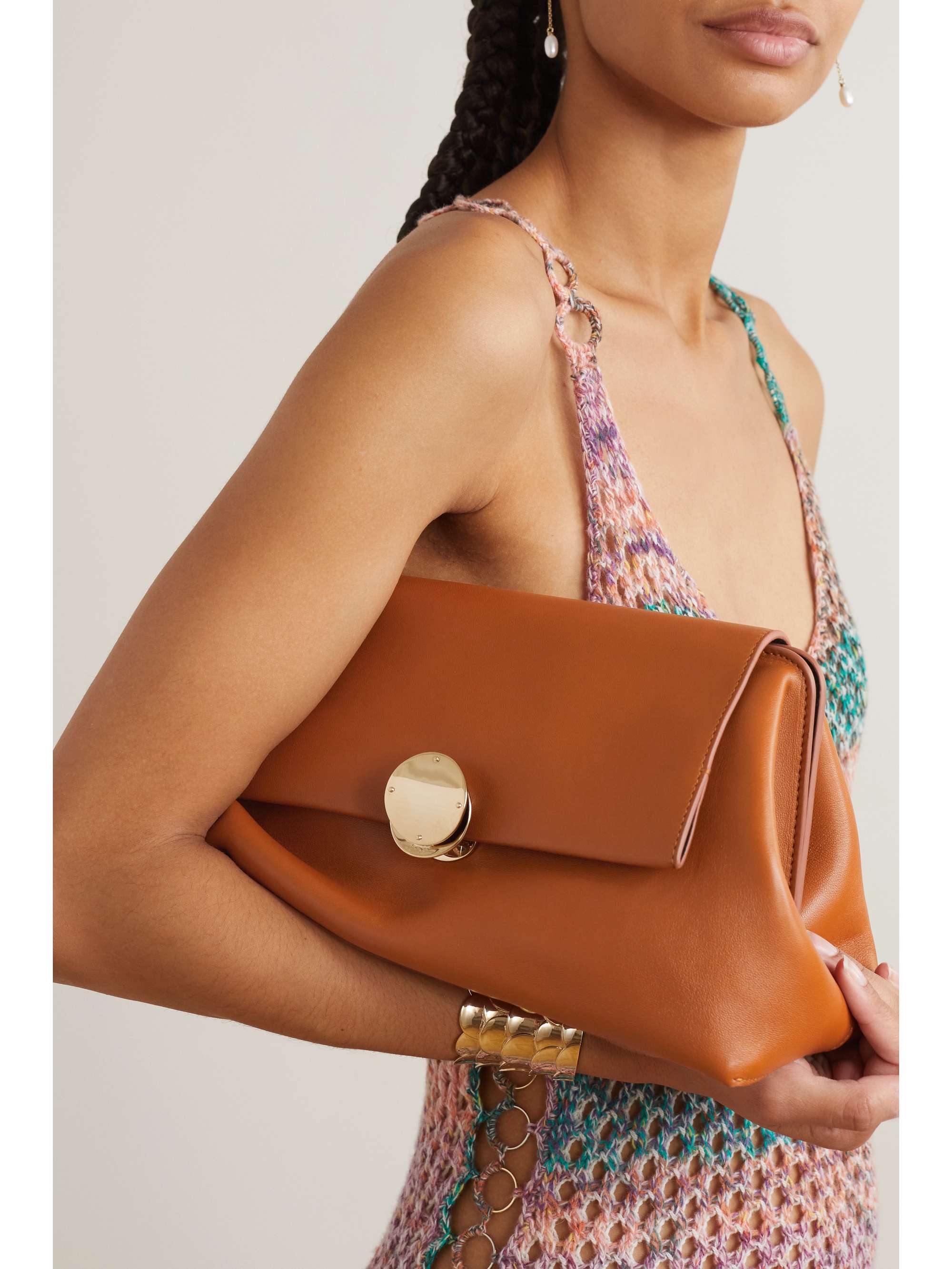CHLOÉ + NET SUSTAIN Penelope leather clutch