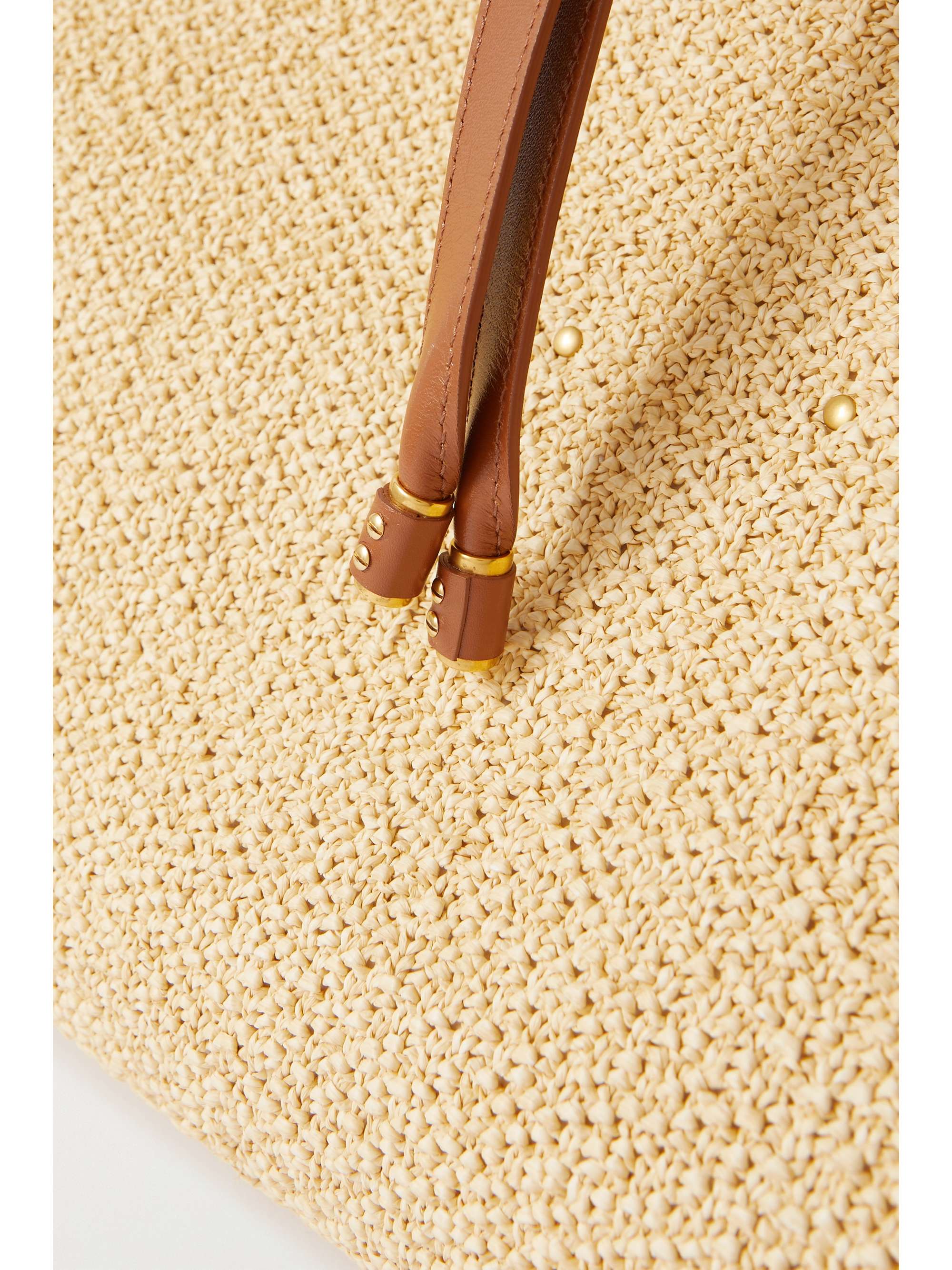 CHLOÉ Marcie レザートリム ブークレ トートバッグ タッセル付き