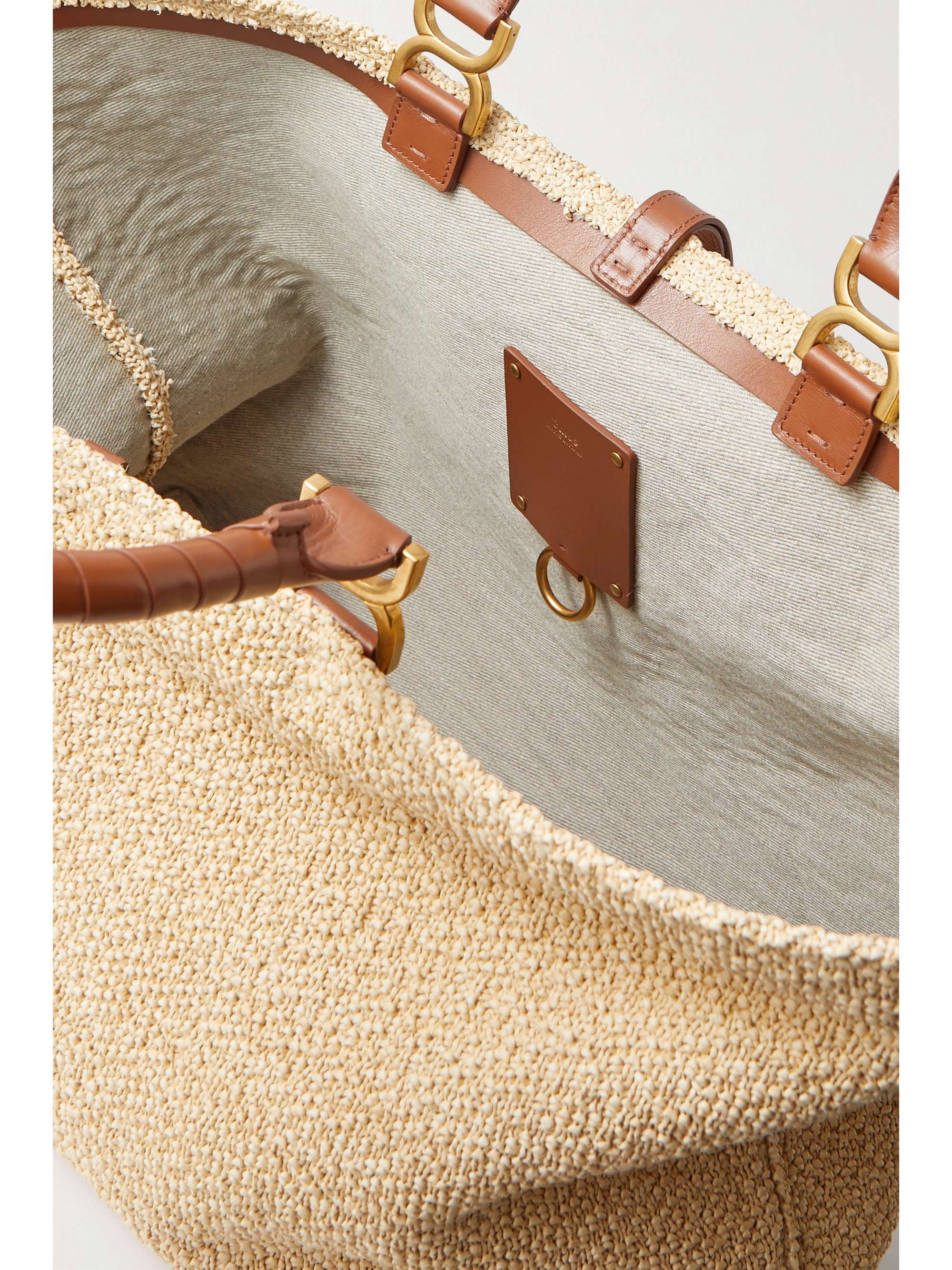 CHLOÉ Marcie レザートリム ブークレ トートバッグ タッセル付き