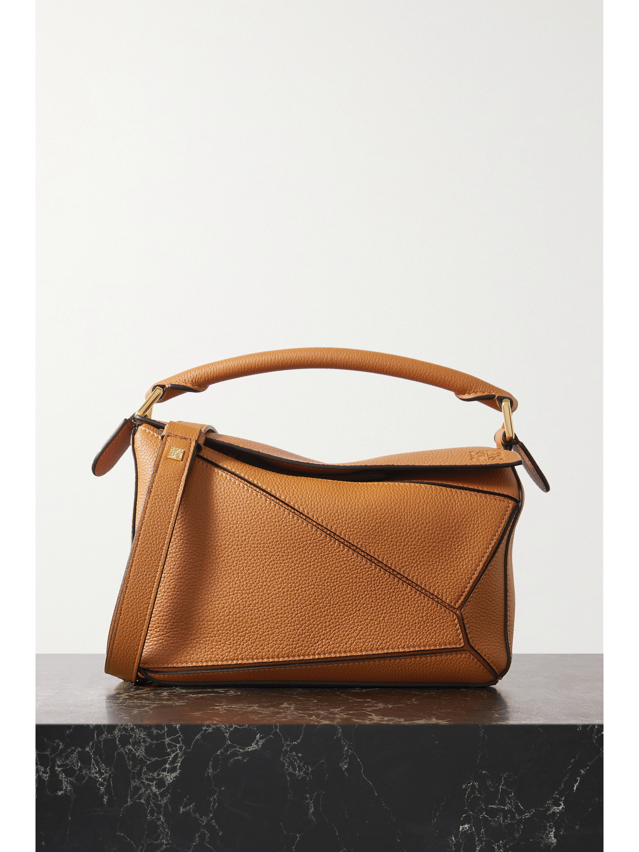 Loewe - Puzzle Small Textured-leather Shoulder Bag - Brown