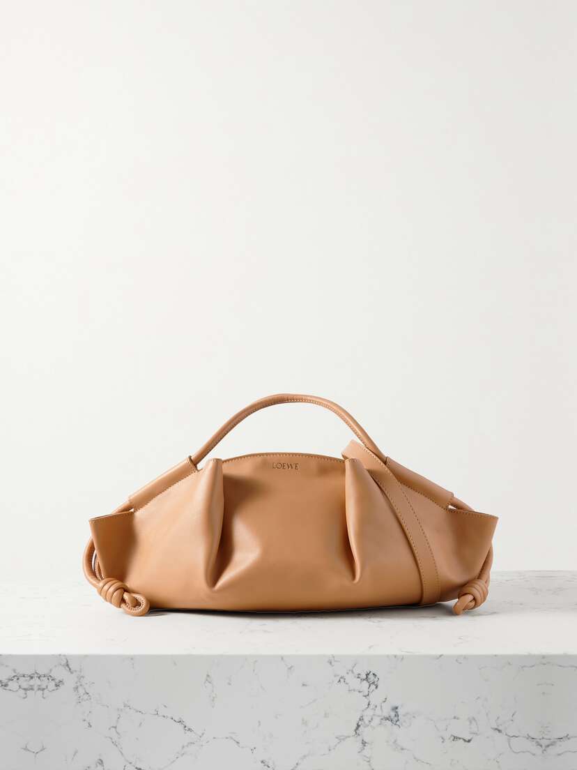 Loewe Paseo Medium Pleated Leather Shoulder Bag