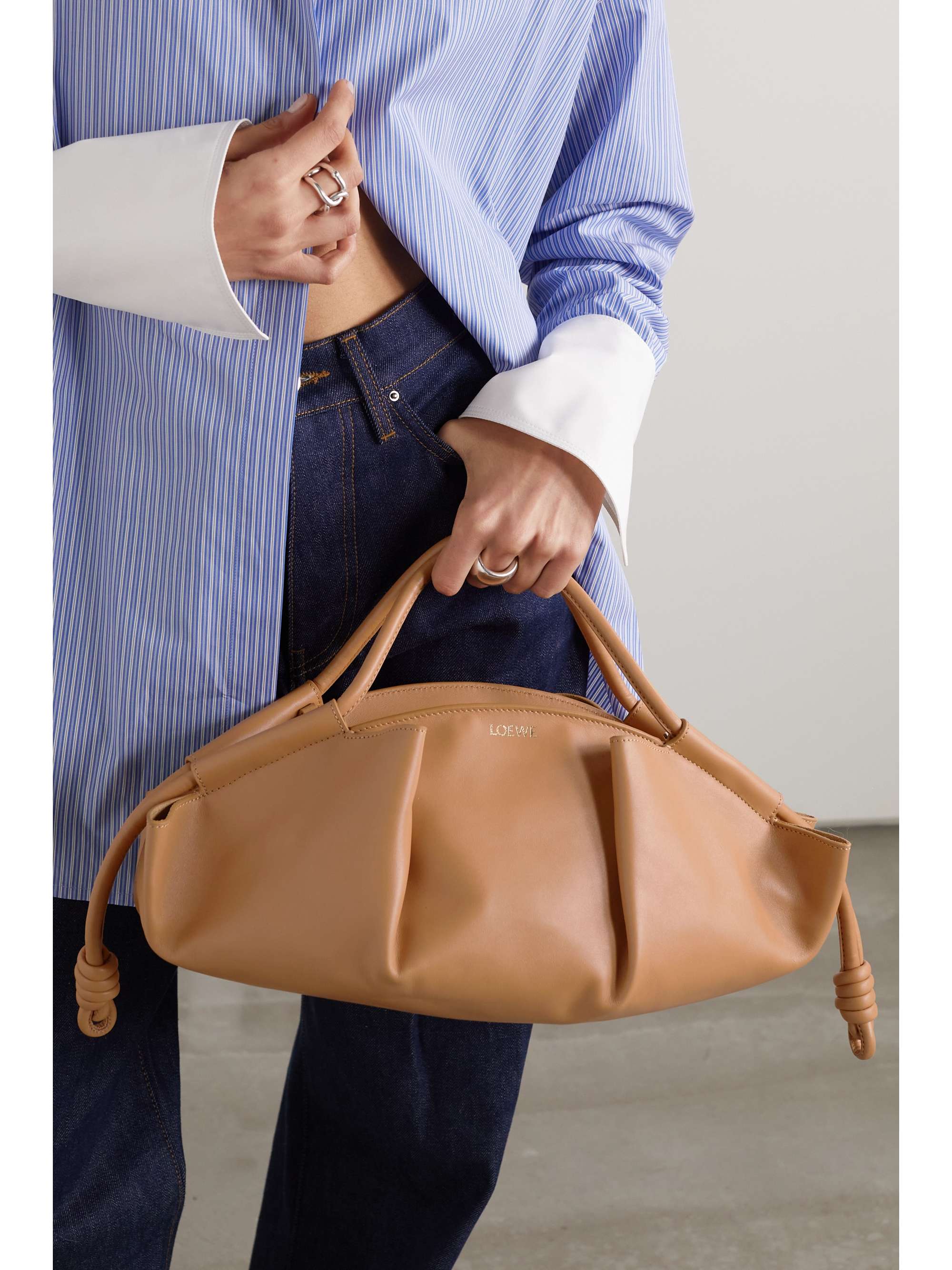 LOEWE Paseo medium pleated leather shoulder bag