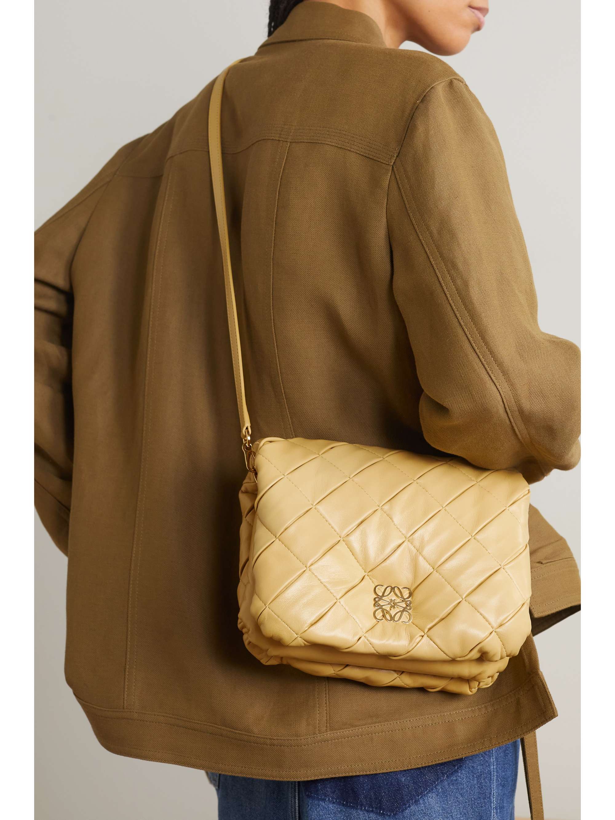 LOEWE Puffer Goya quilted padded leather down shoulder bag