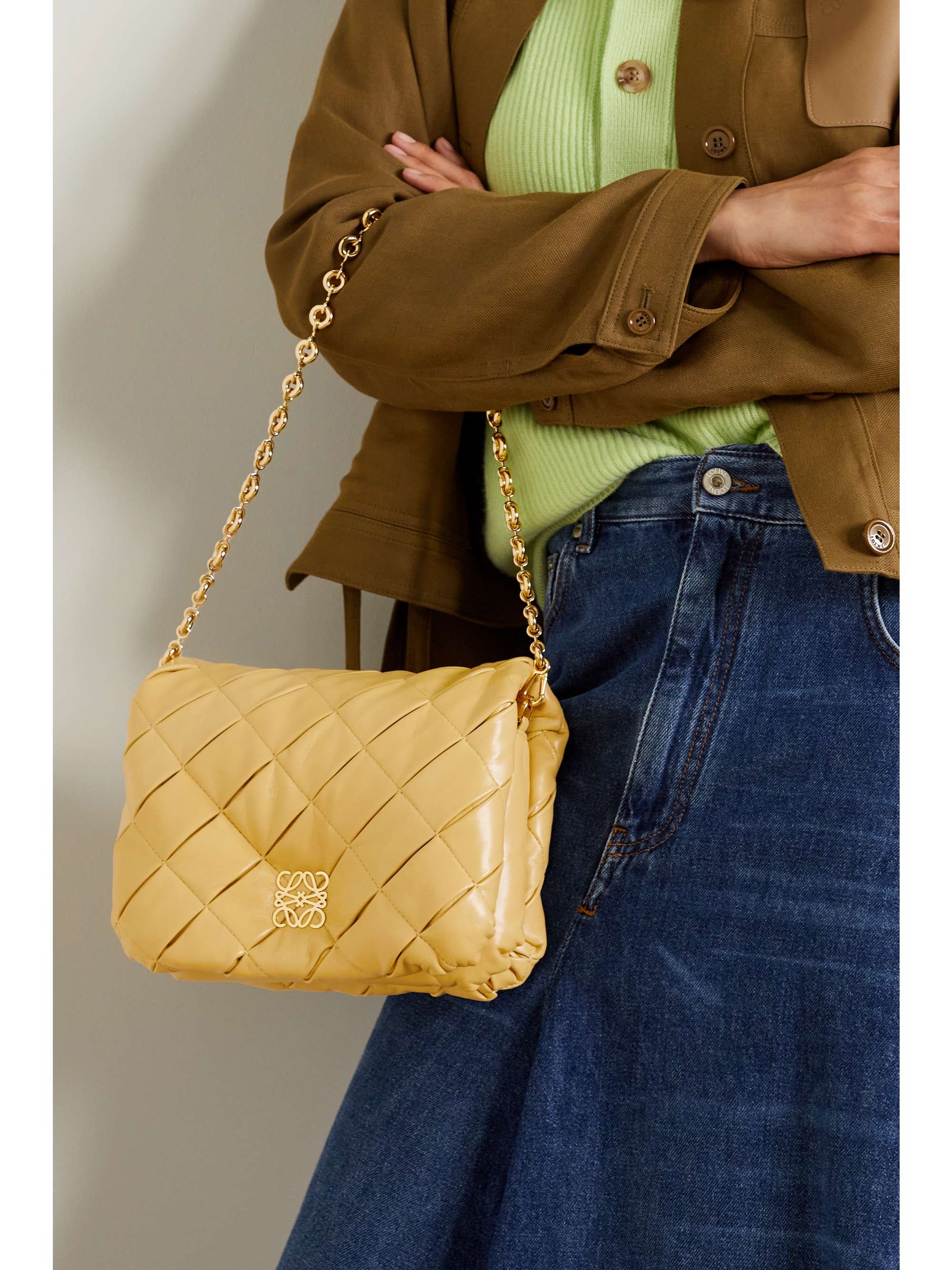 LOEWE Puffer Goya quilted padded leather down shoulder bag