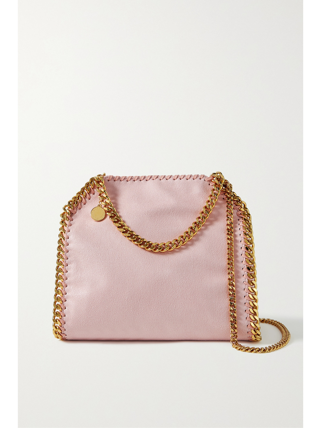 Stella McCartney - The Falabella Mini Vegetarian Brushed-leather Shoulder Bag - Pink