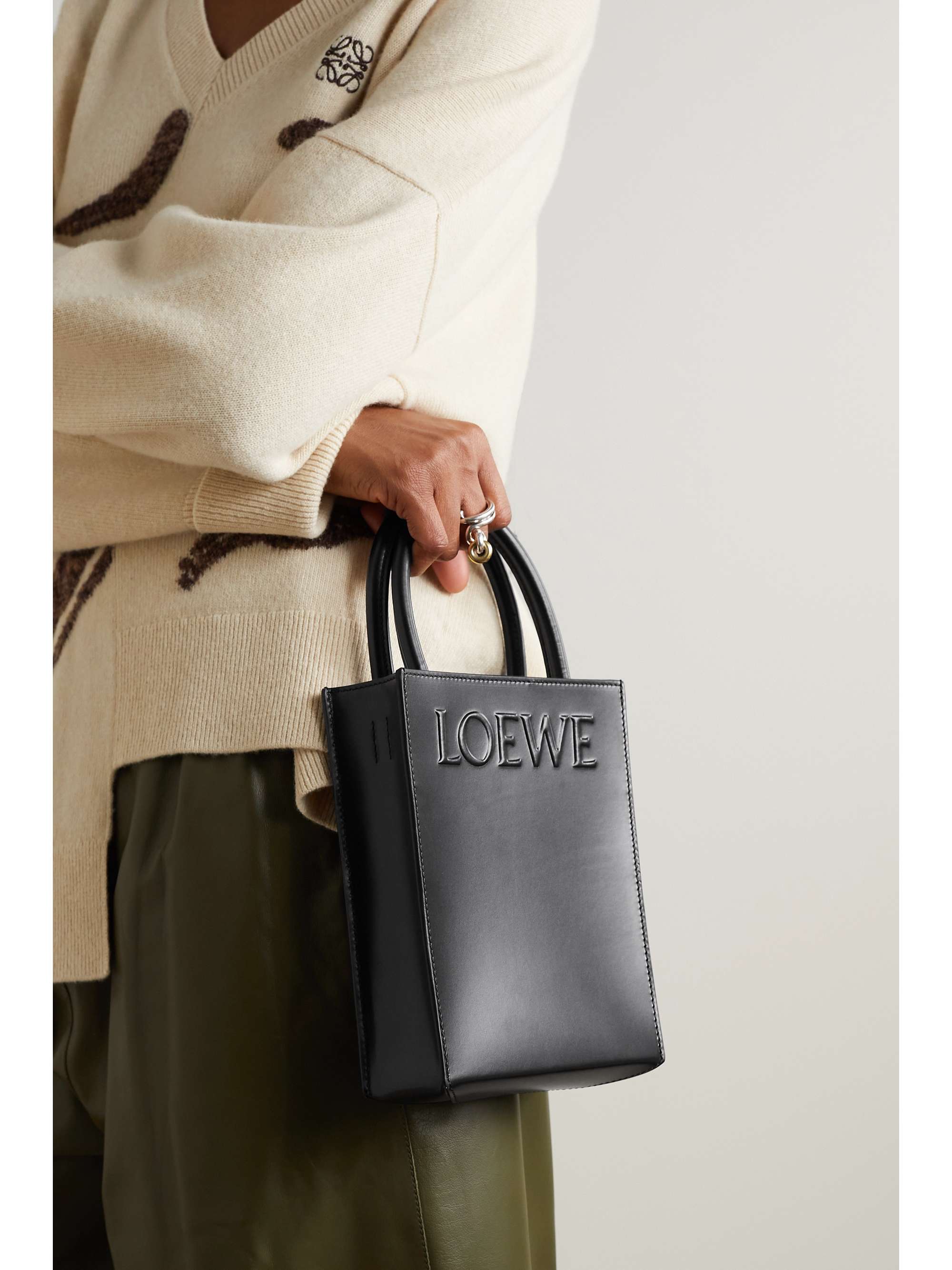 LOEWE Embossed leather tote NETAPORTER